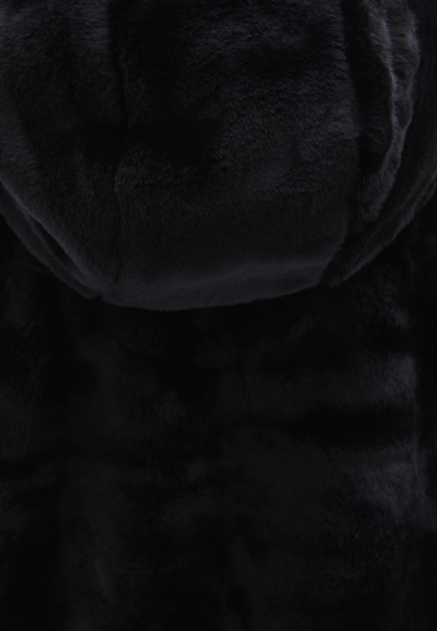 Hooded Fur Jacket - BLACK