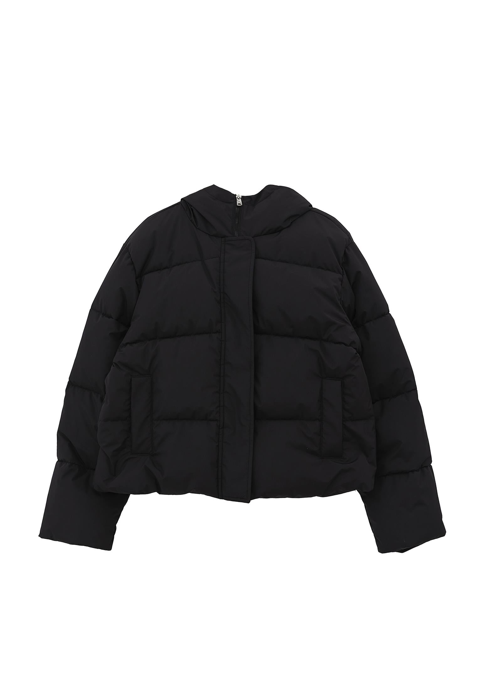 Hooded Loose Coat - BLACK