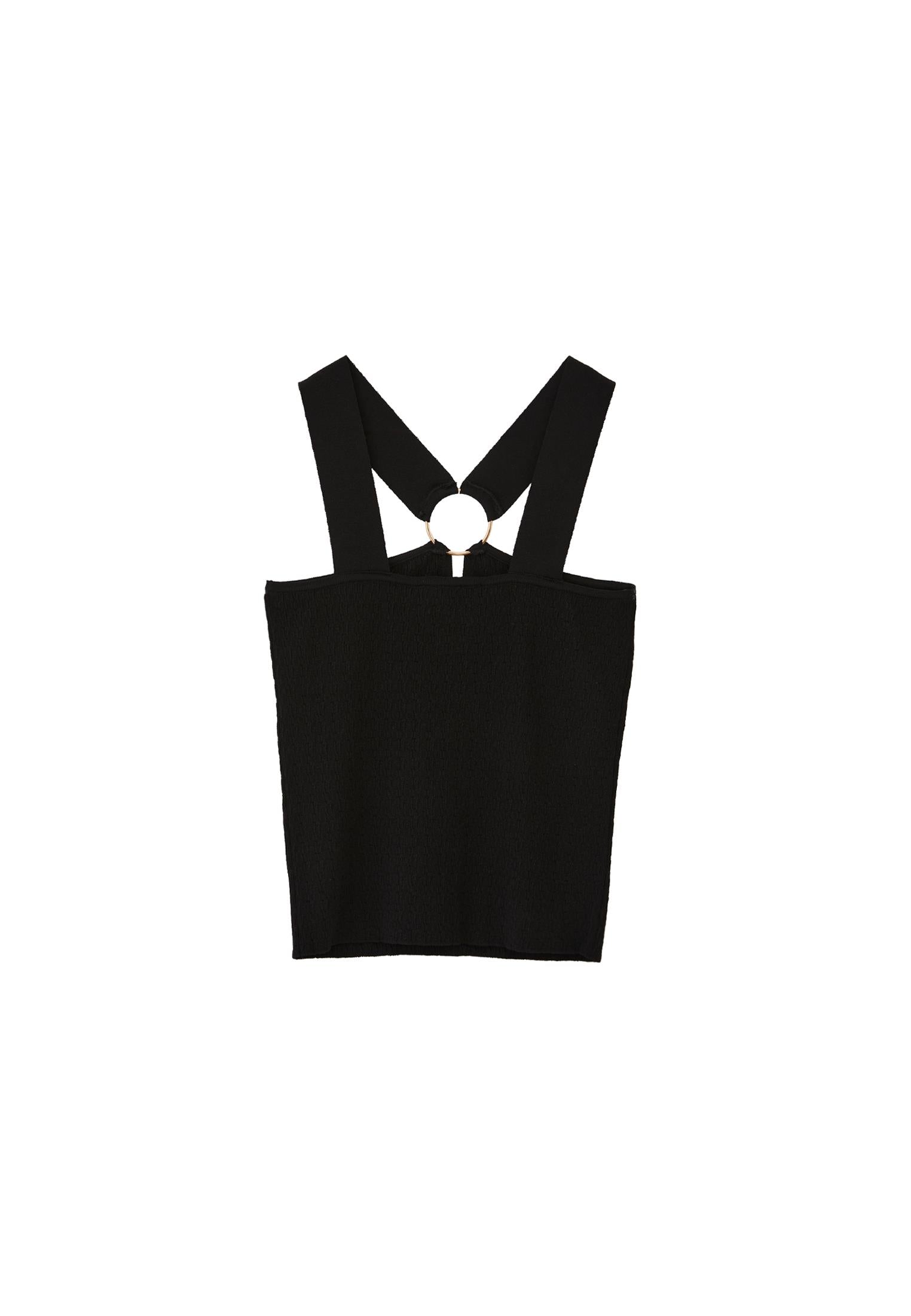 Low Neck Tank Top - BLACK