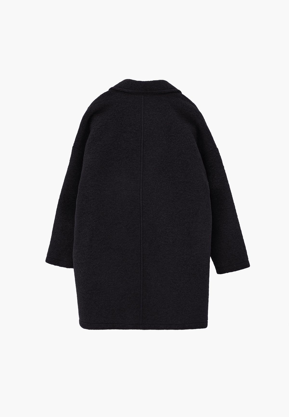 Wrap Long Coat - BLACK