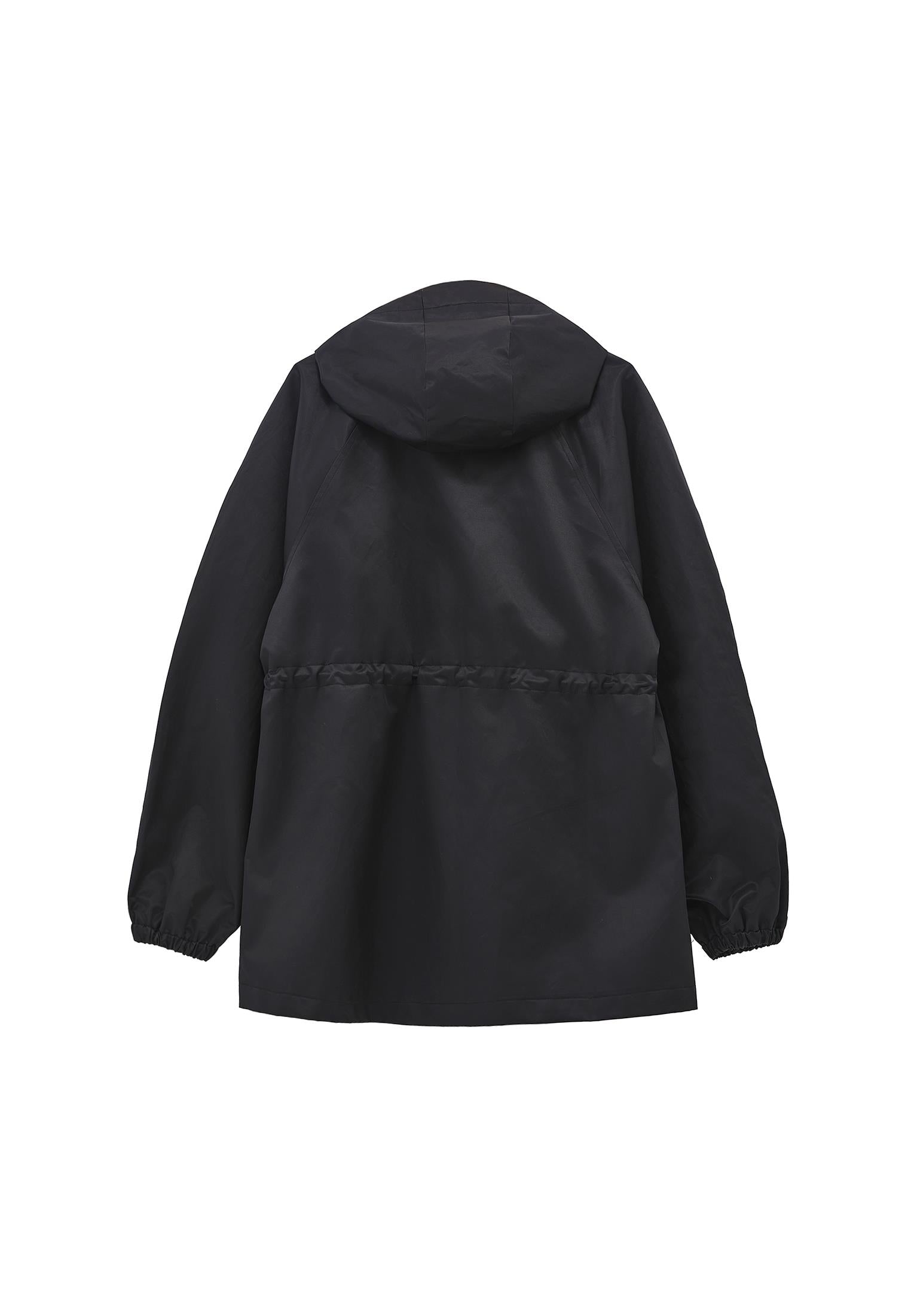 Hooded Midi Coat - BLACK