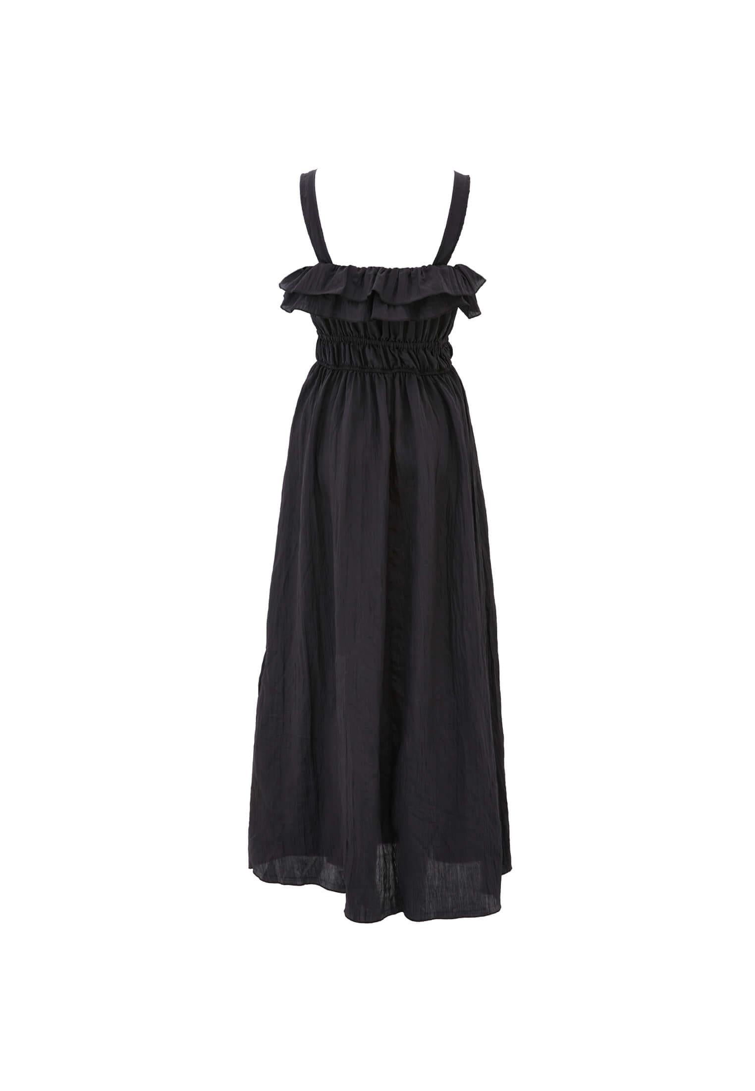 Wrinkled Look Dress - BLACK