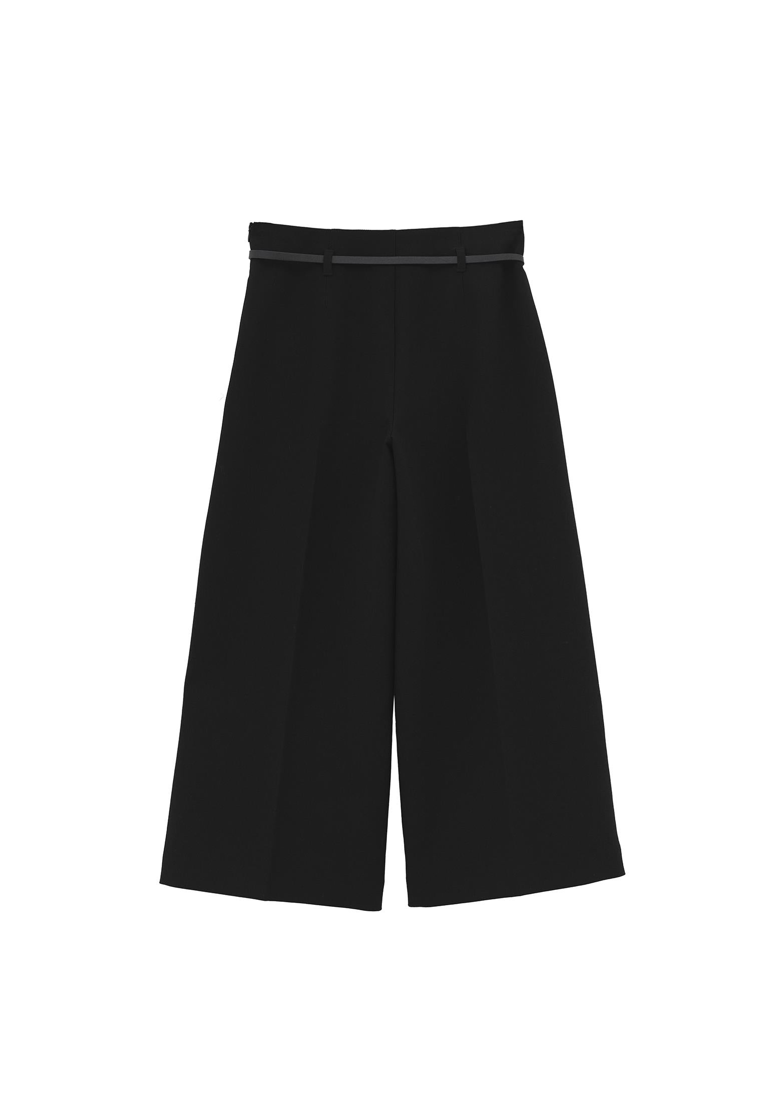 Ultra High Waist Wide Leg Pants - BLACK