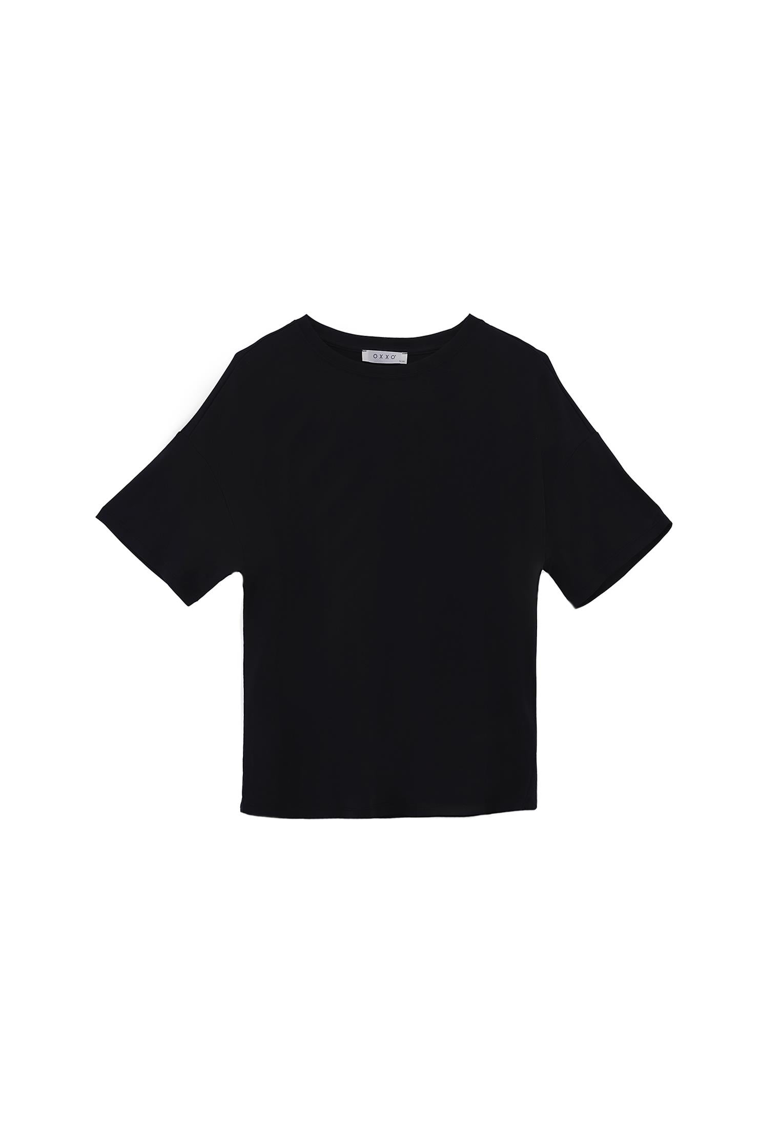 Crew Neck Short Sleeve T-Shirt - BLACK