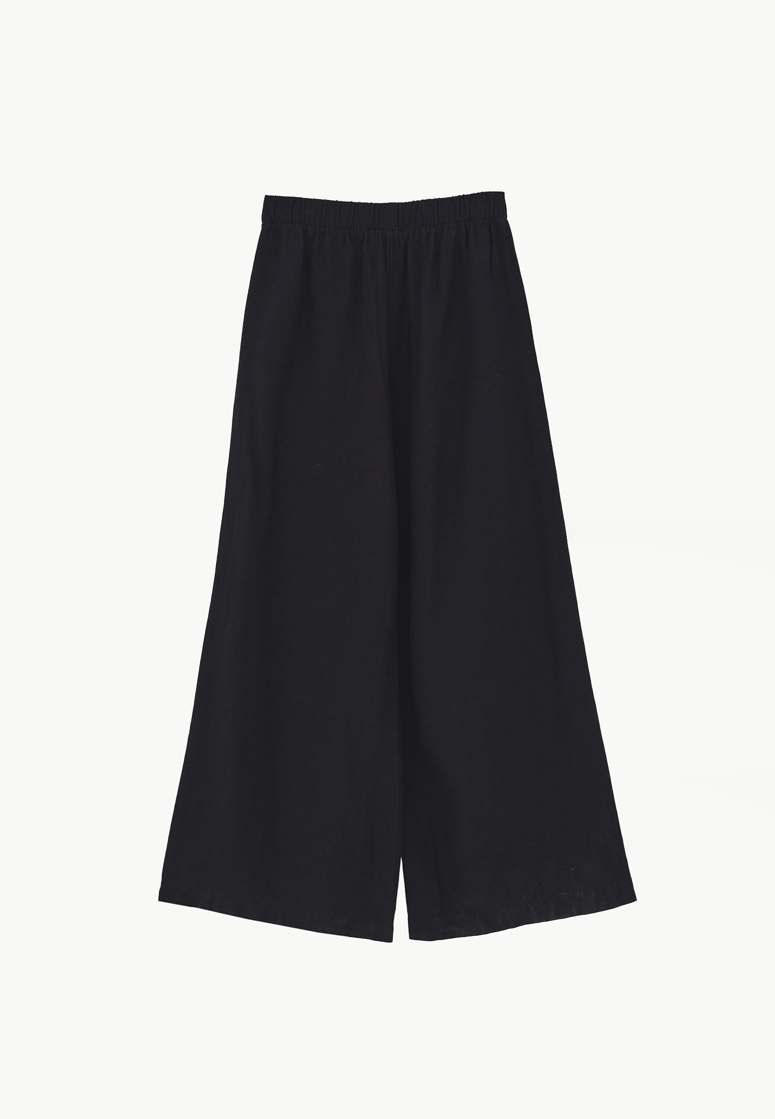 Ultra High Waist Wide Leg Pants - BLACK