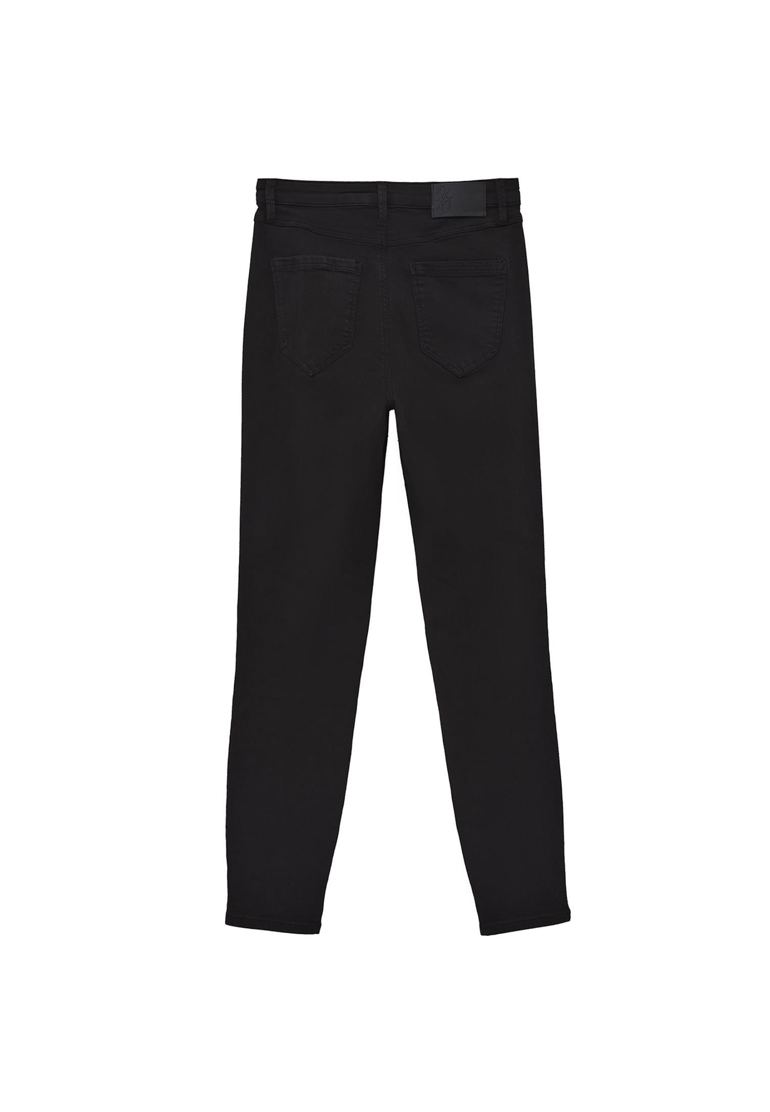 High Waist Ankle Pants - BLACK