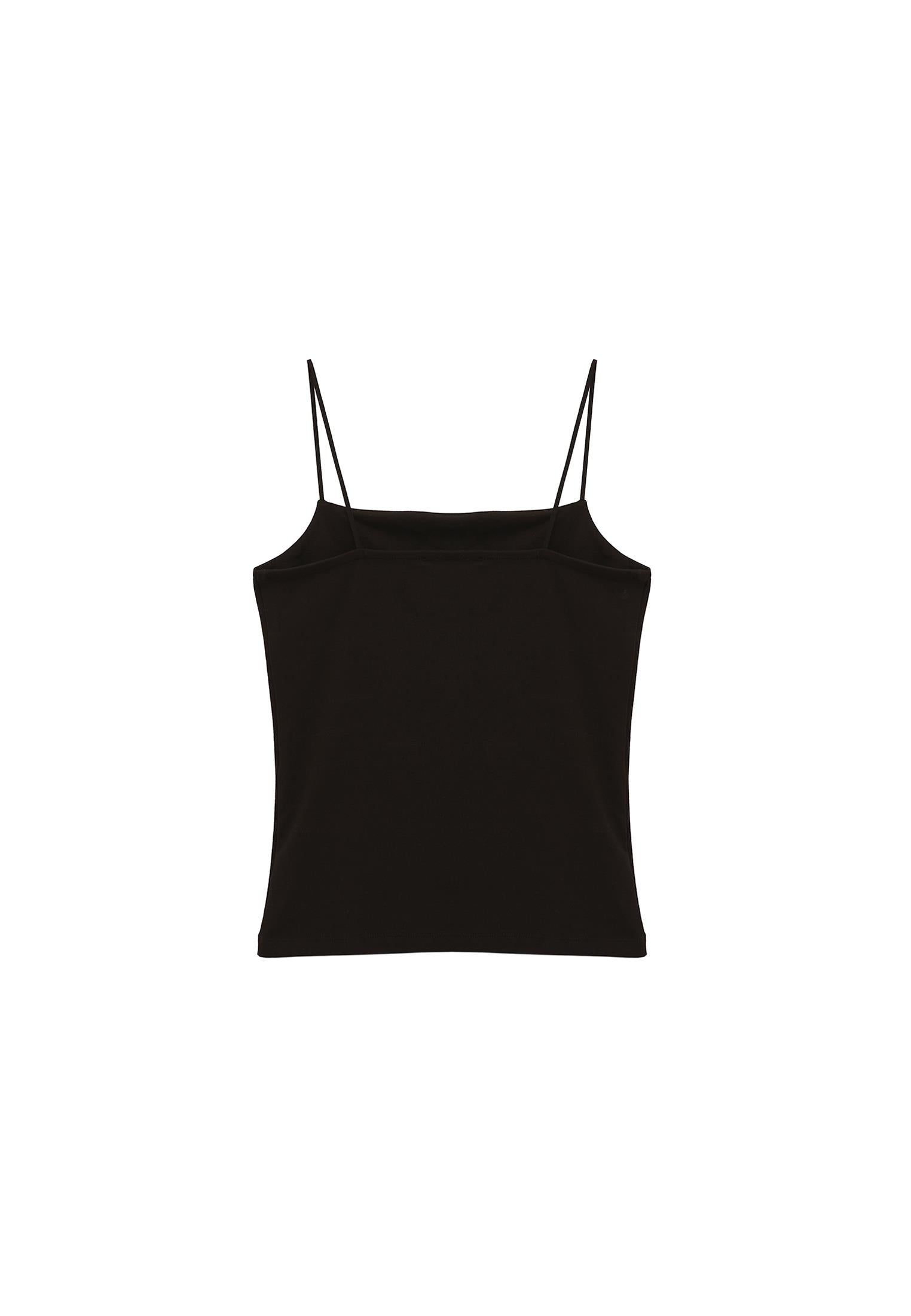Wide Neck Tank Top - BLACK