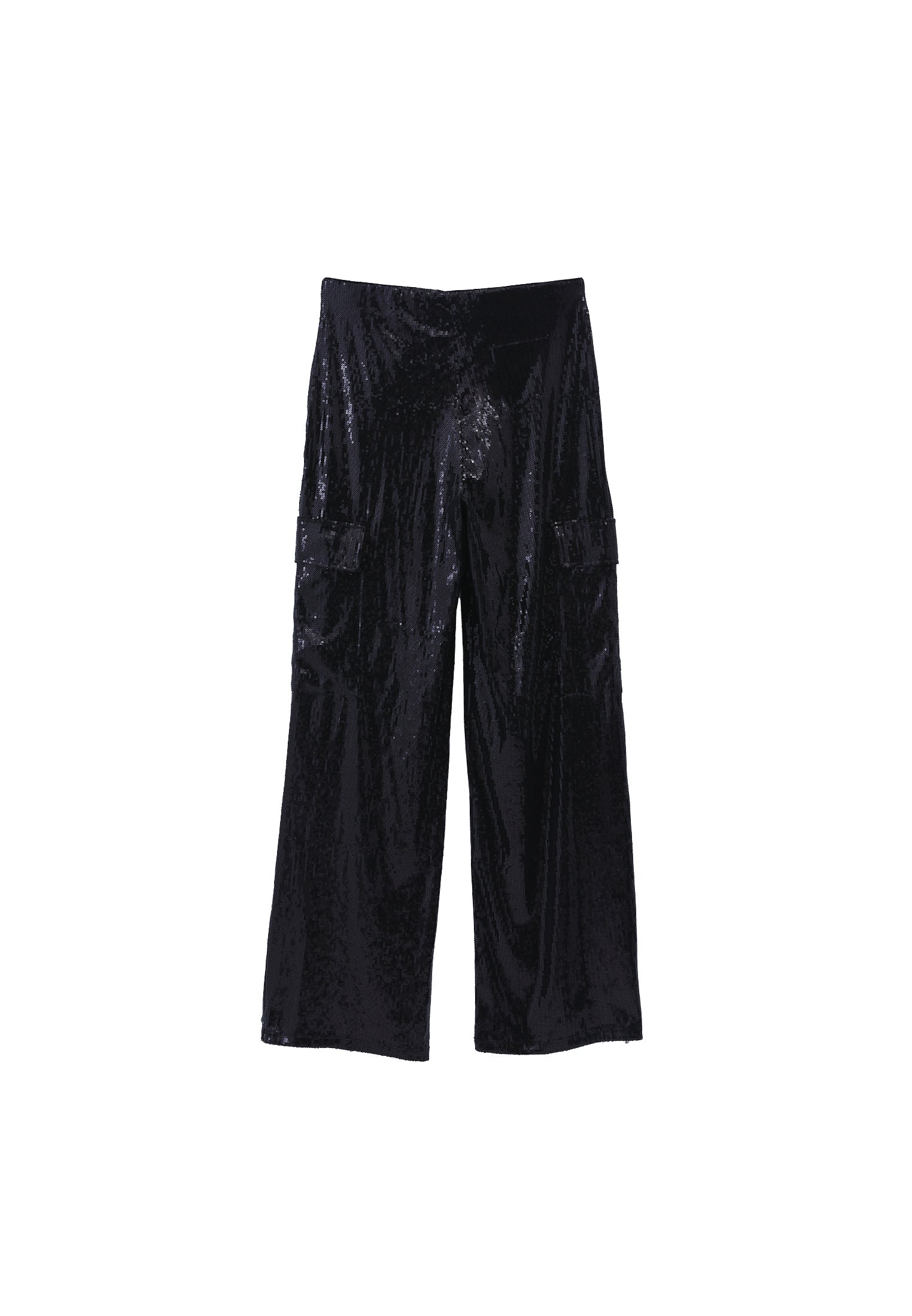 High Waist Cargo Wide Leg Pants - BLACK