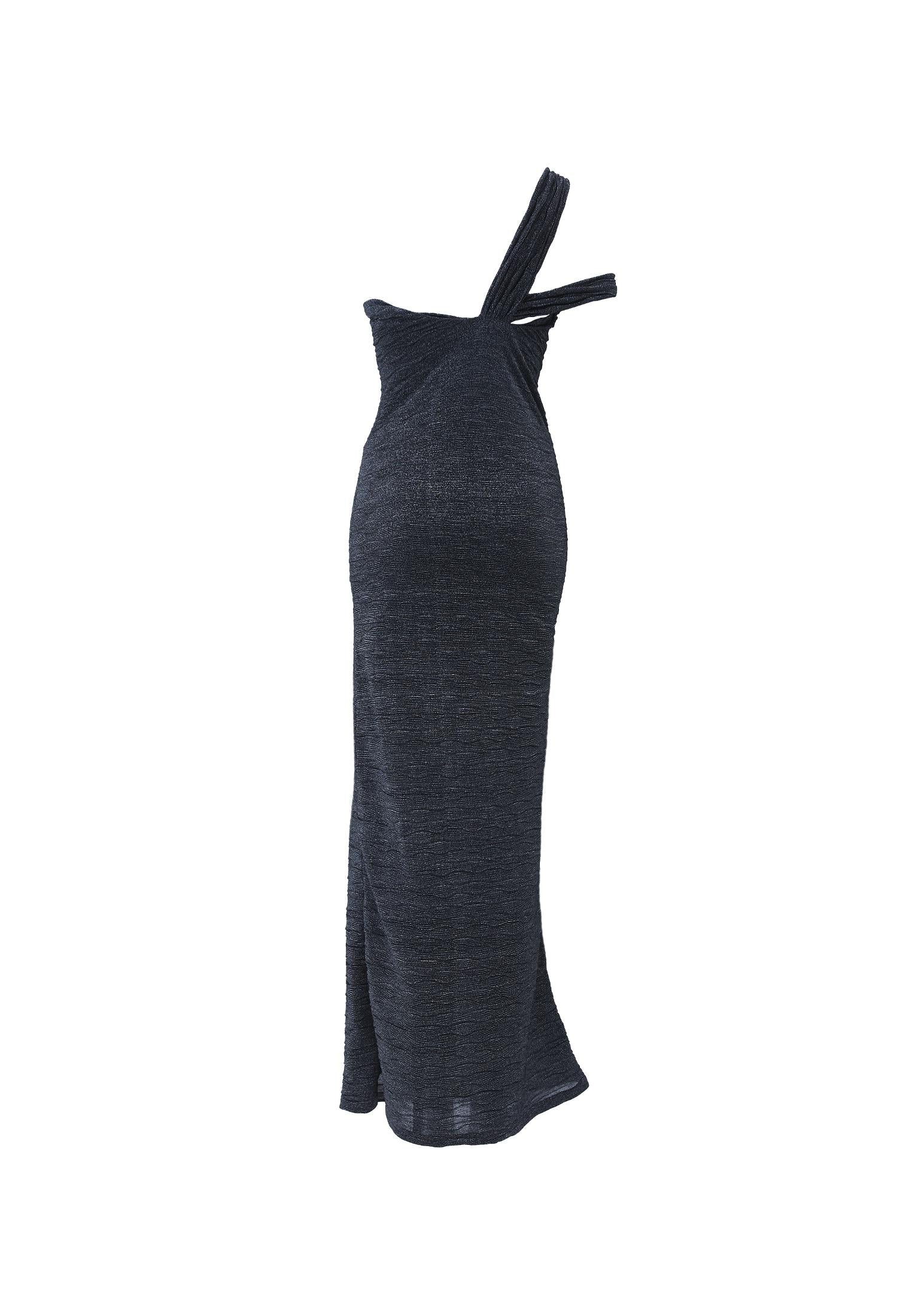 Asymmetric Women's Jumpsuit Dress - BLACK