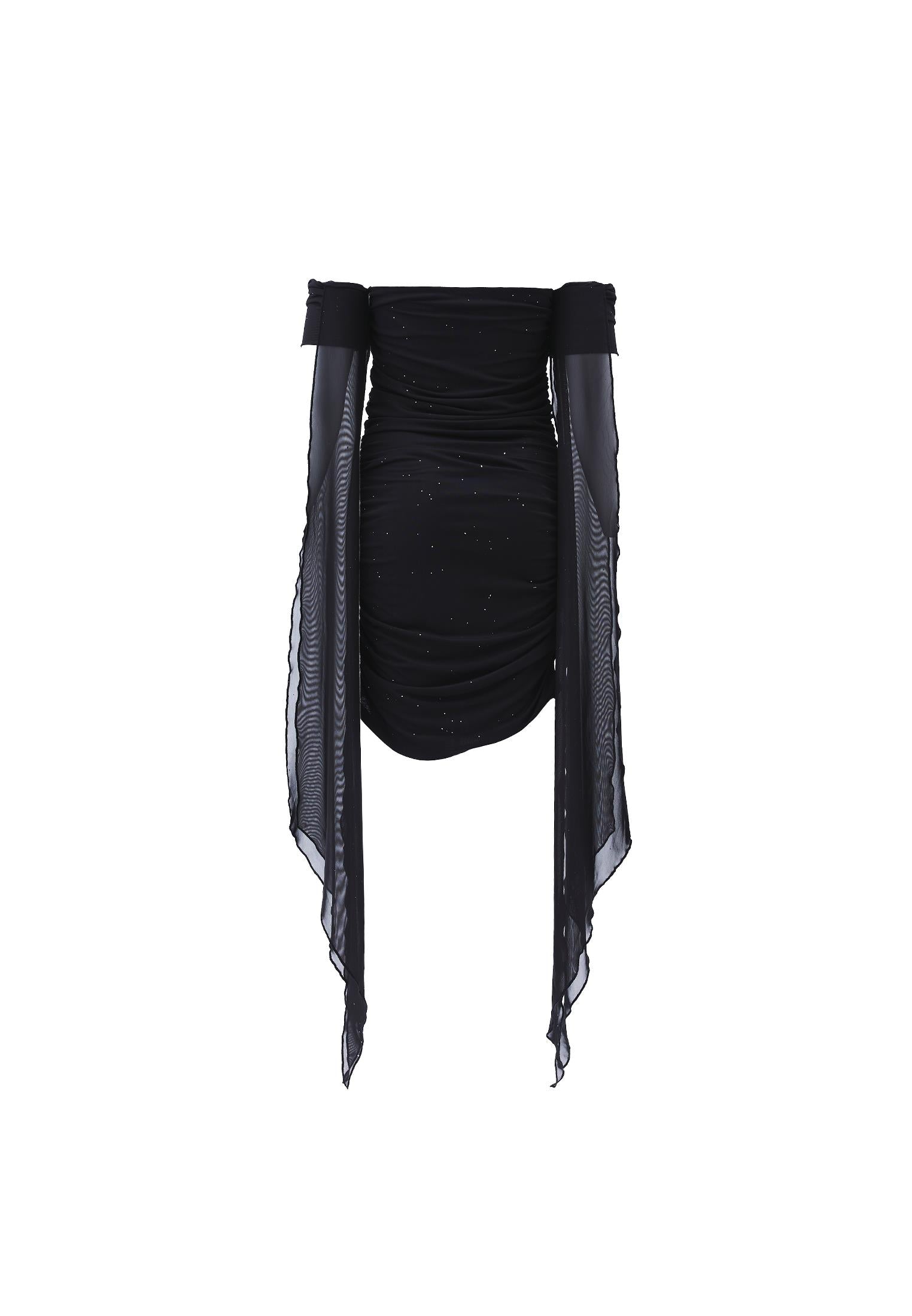 Bodycon Short Off Shoulder Dress - BLACK