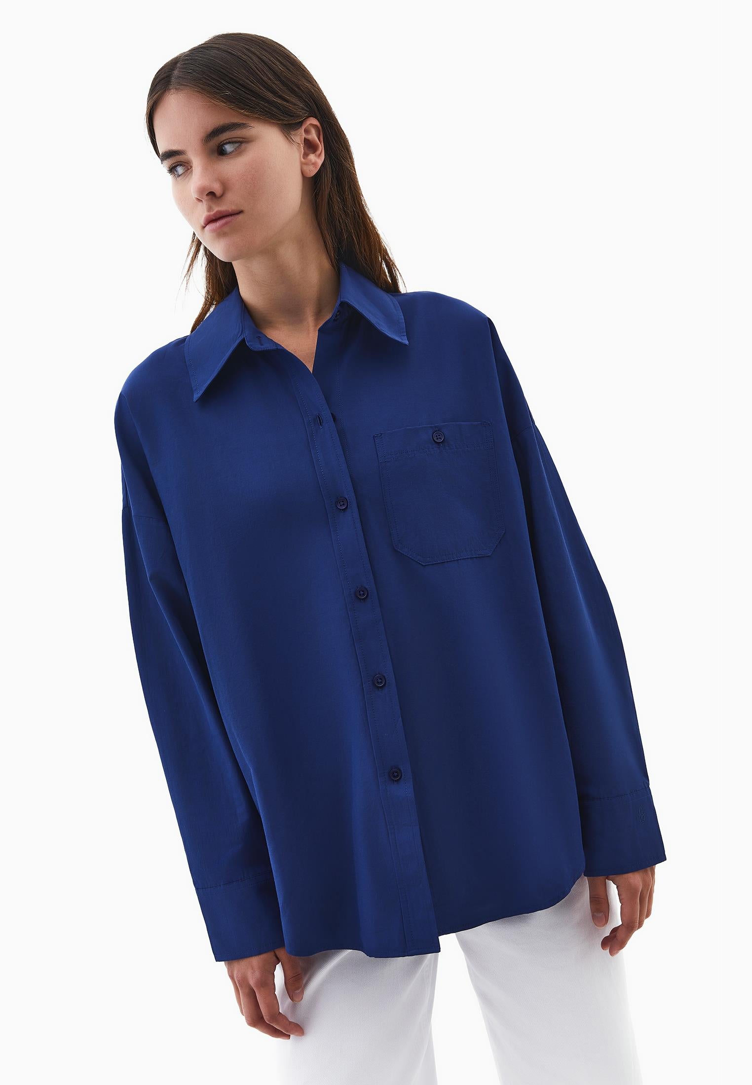Poplin Long Shirt - BLUE DEPTHS