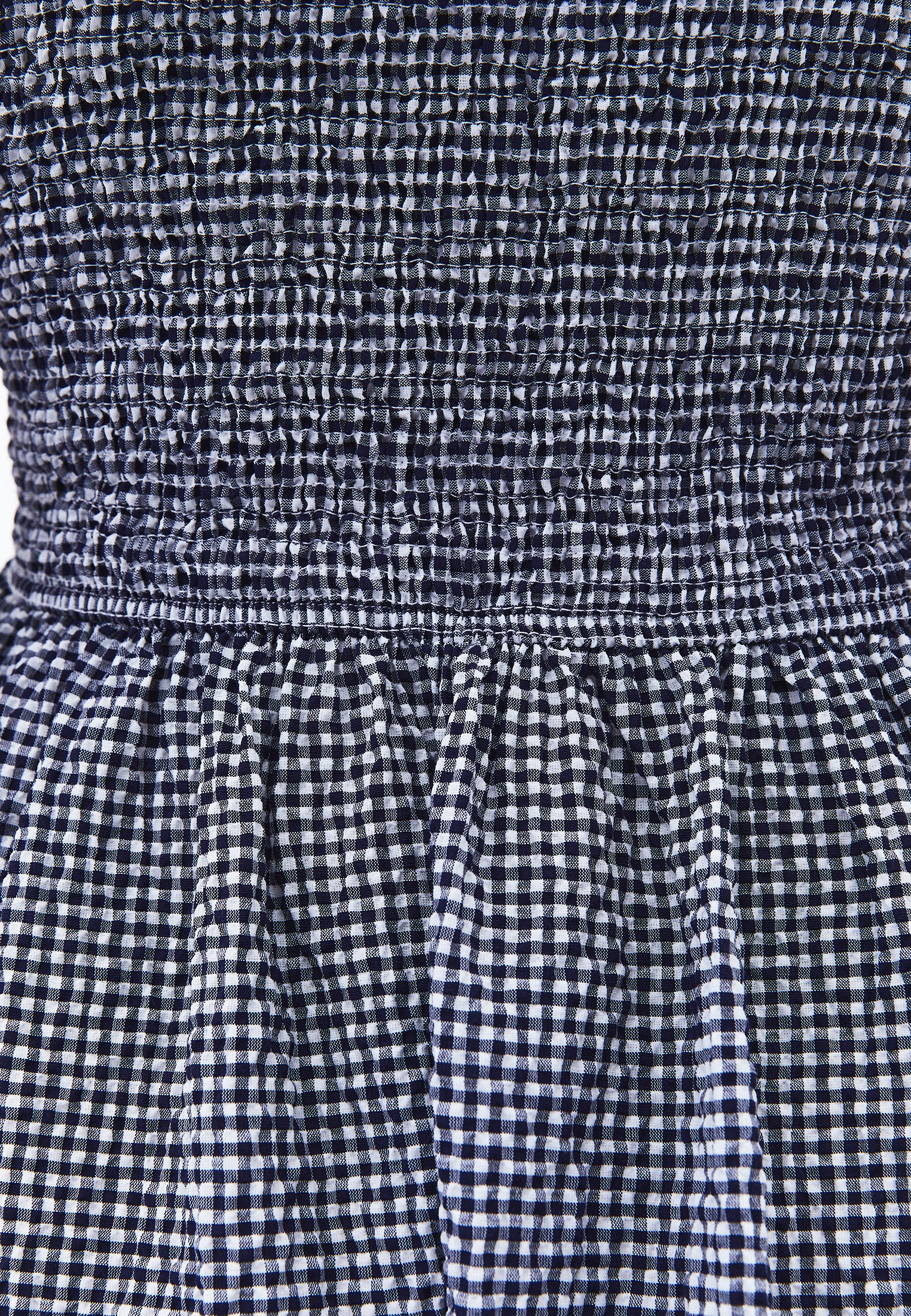 Sleeveless Square Neck Dress - BLUE VICHY COMB