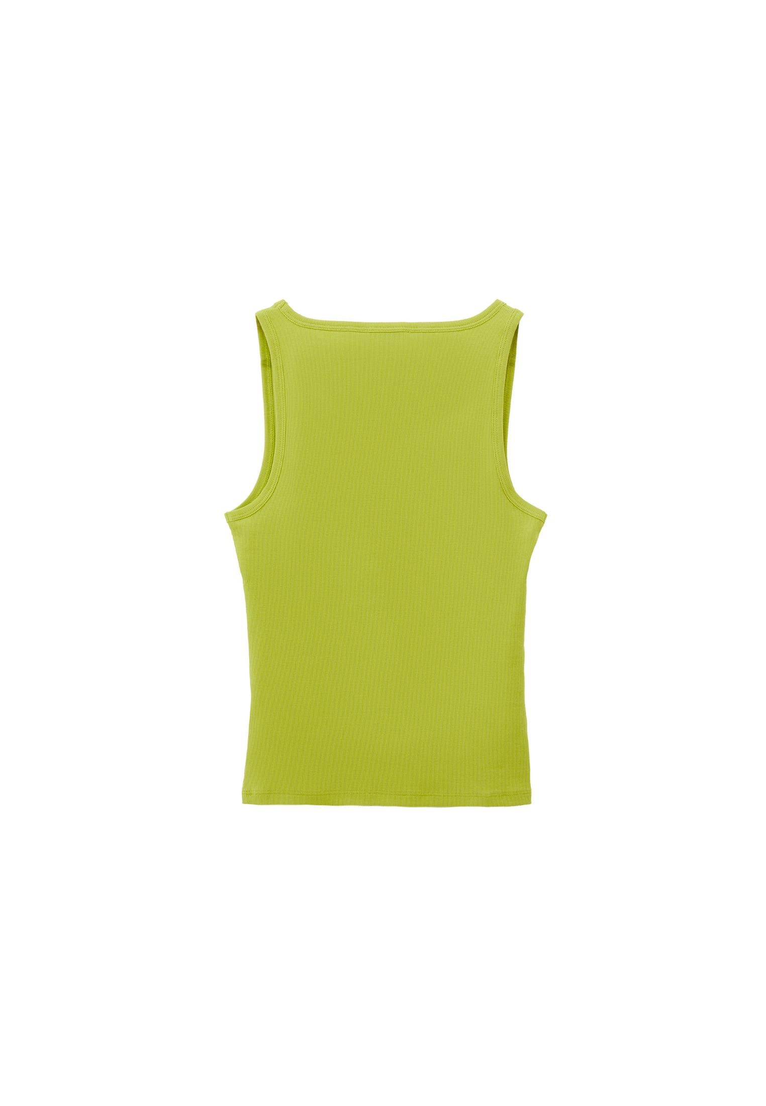 Square Neck Sleeveless Top - BRIGHT CHARTREUSE