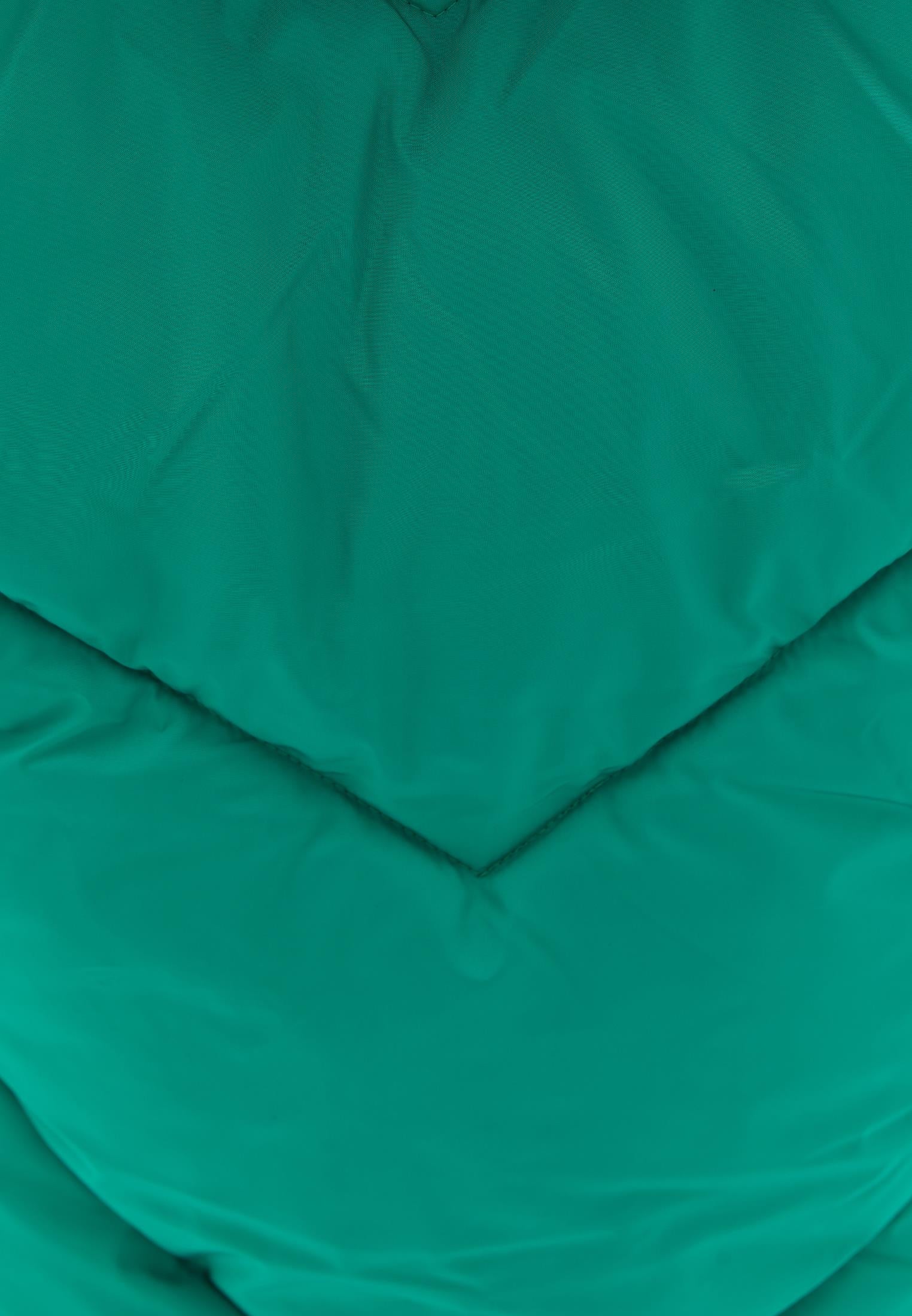 Loose Jacket With High Collar And Pocket Details - BRIGHT GREEN