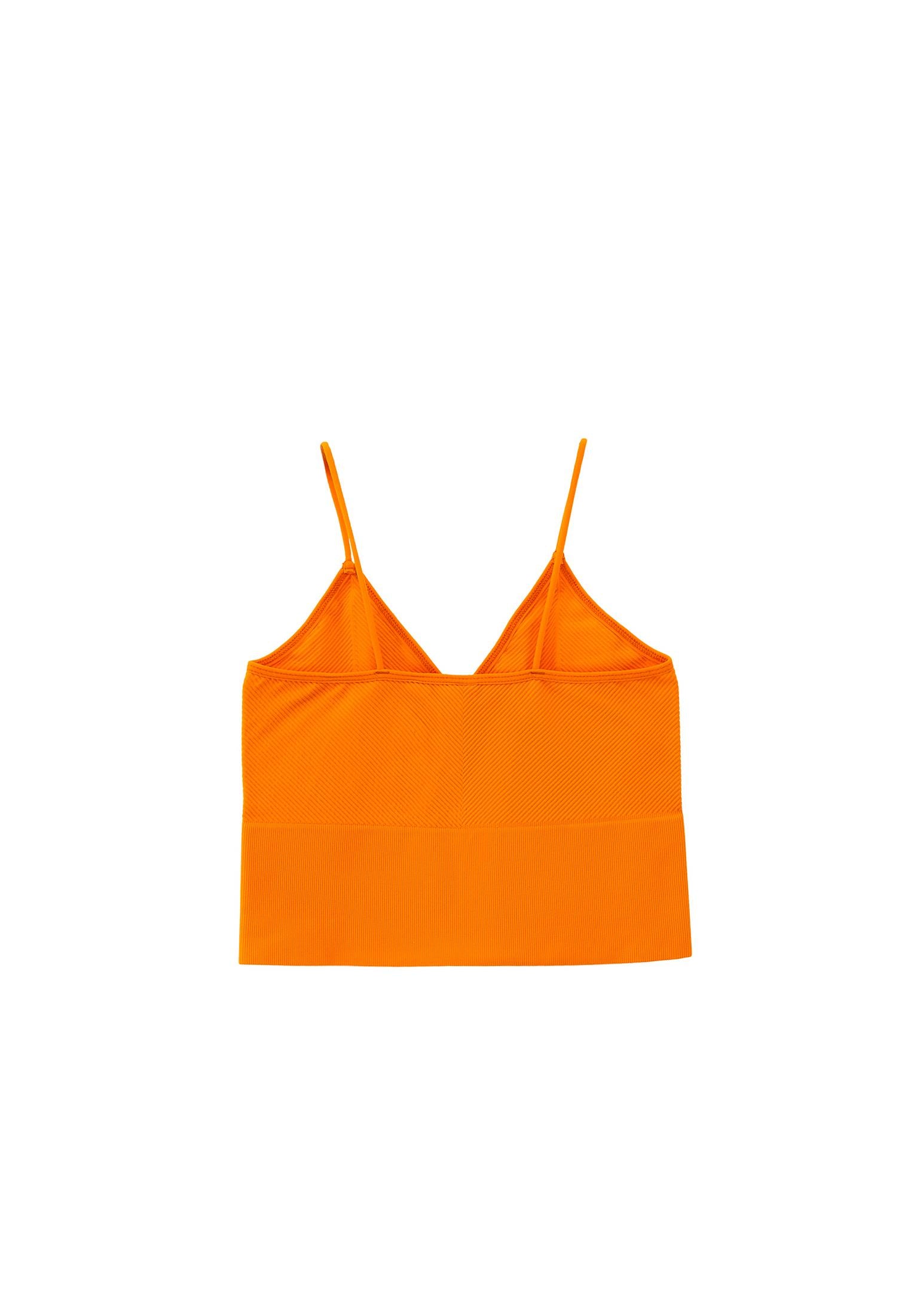 Jacquard Patterned V Neck Tank Top - BRIGHT MARIGOLD