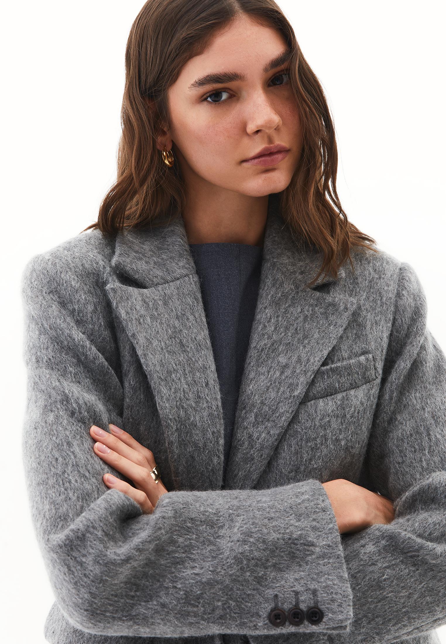 Mohair Long Sleeve Jacket - BRUSHED NICKEL