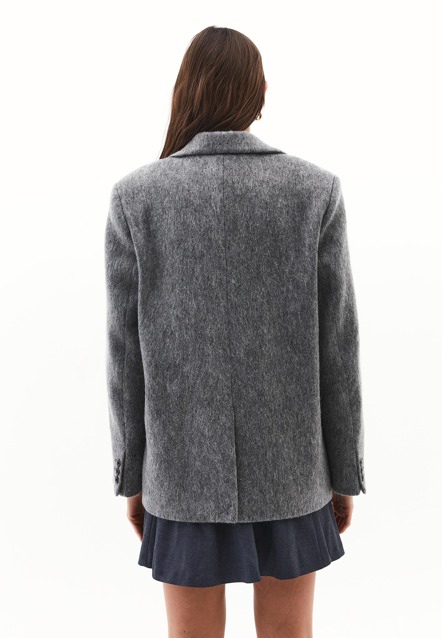 Mohair Long Sleeve Jacket - BRUSHED NICKEL