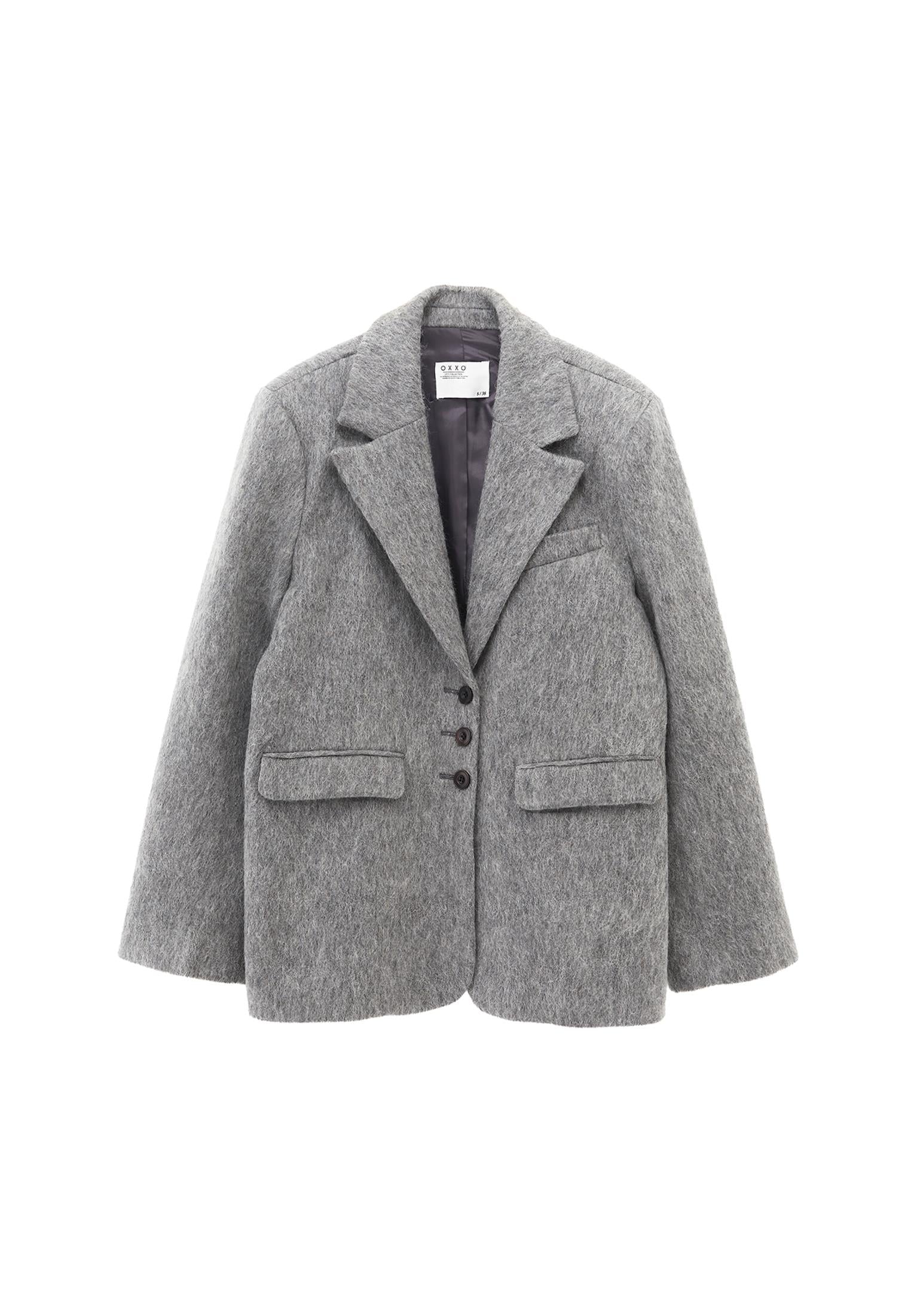Mohair Long Sleeve Jacket - BRUSHED NICKEL