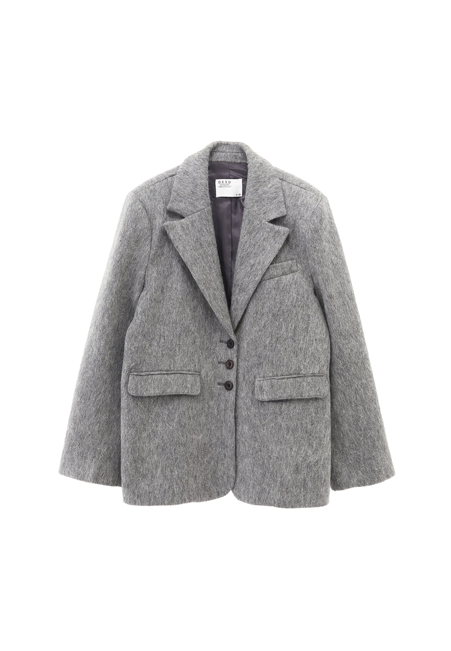 Mohair Long Sleeve Jacket - BRUSHED NICKEL