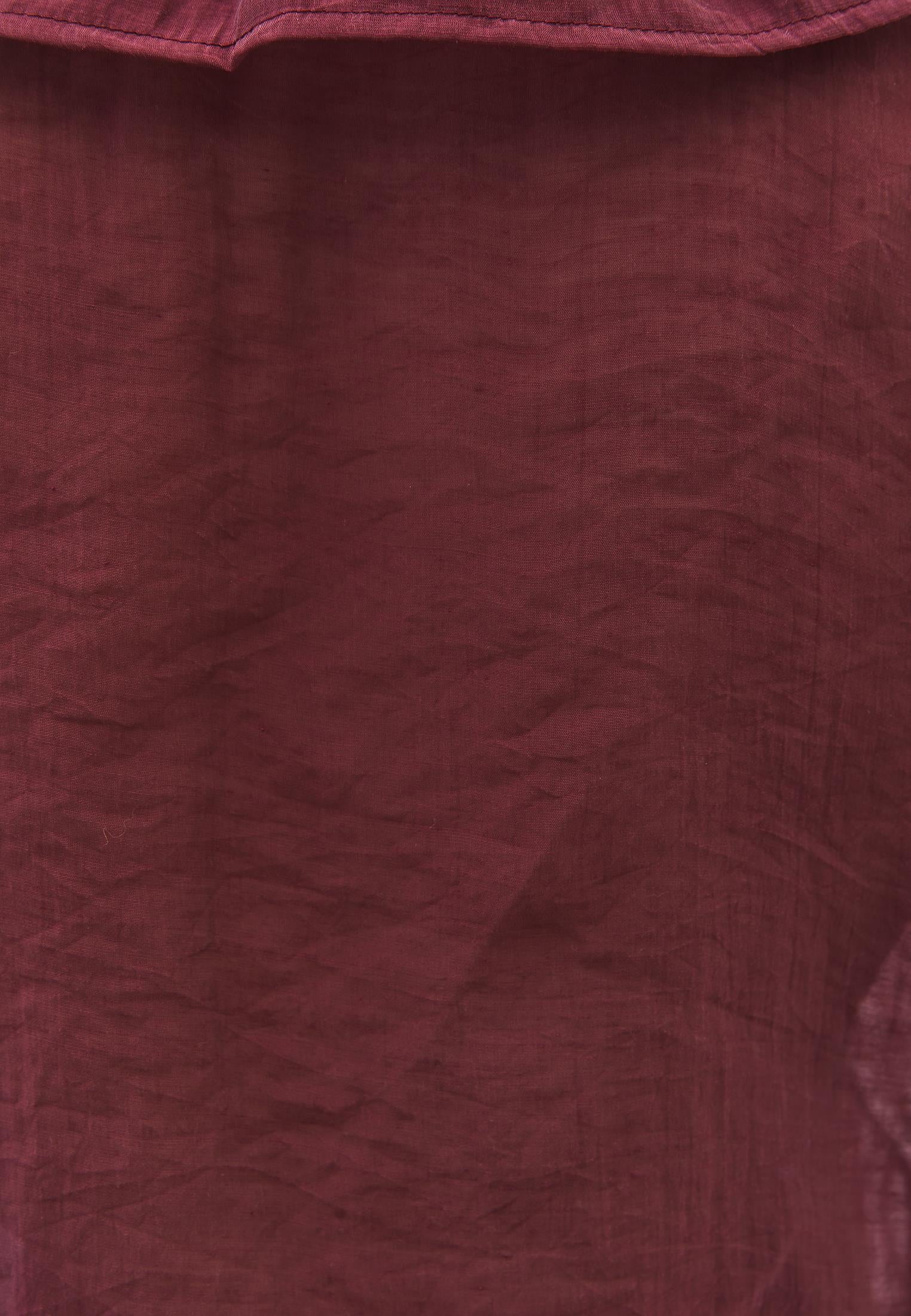V-Neck Frilled Blouse - BURGUNDY
