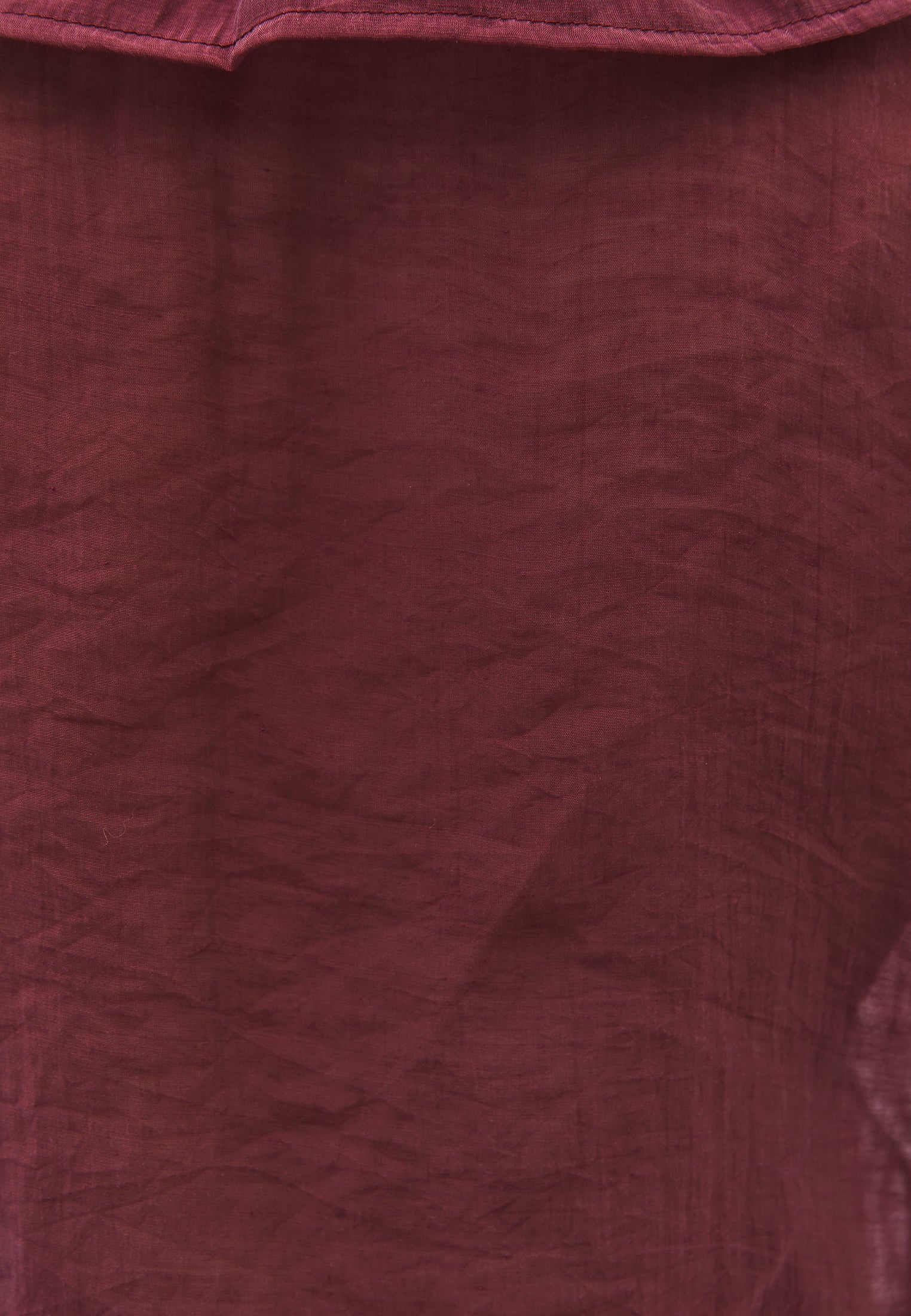 V-Neck Frilled Blouse - BURGUNDY
