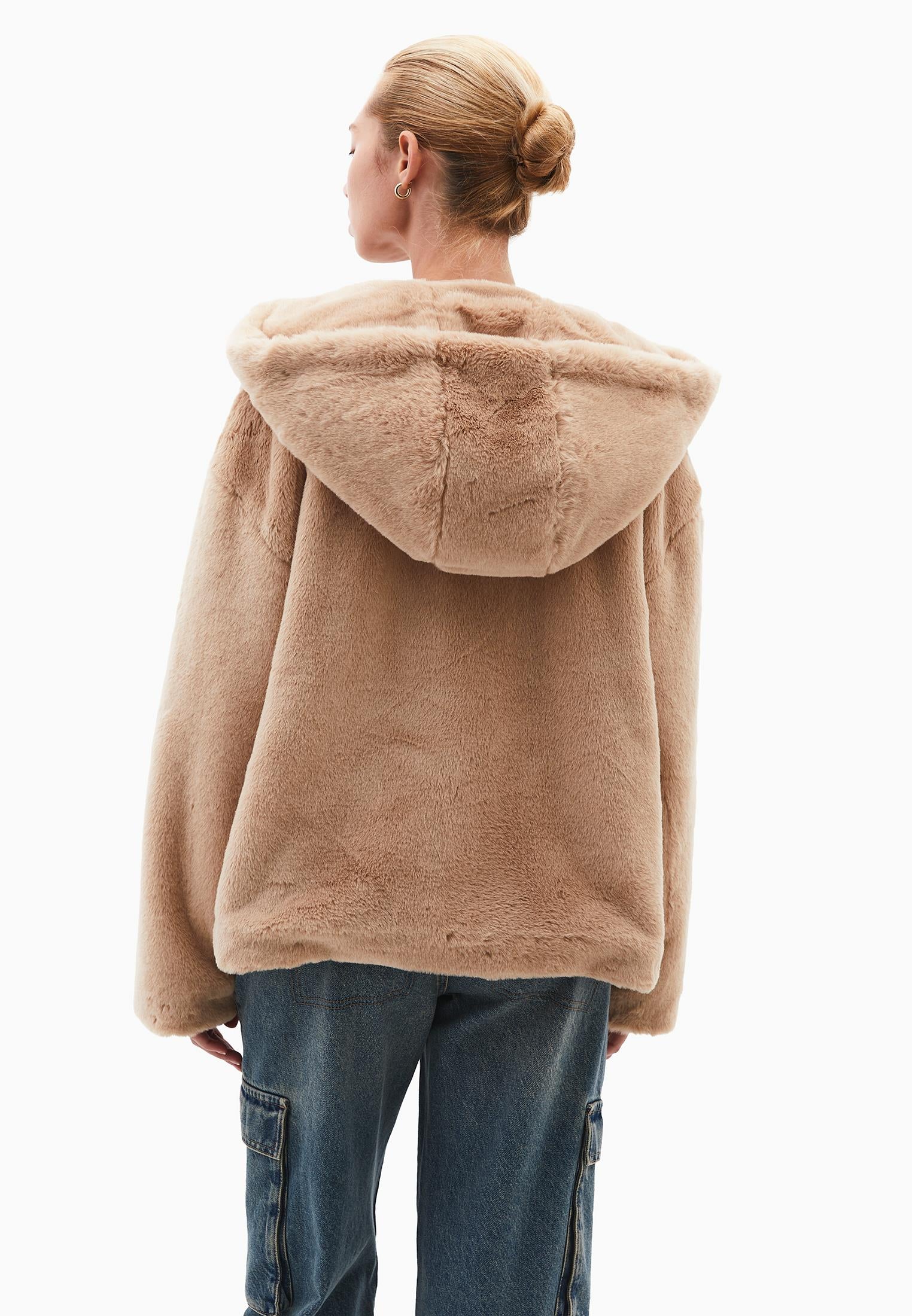 Hooded Fur Jacket - BURRO