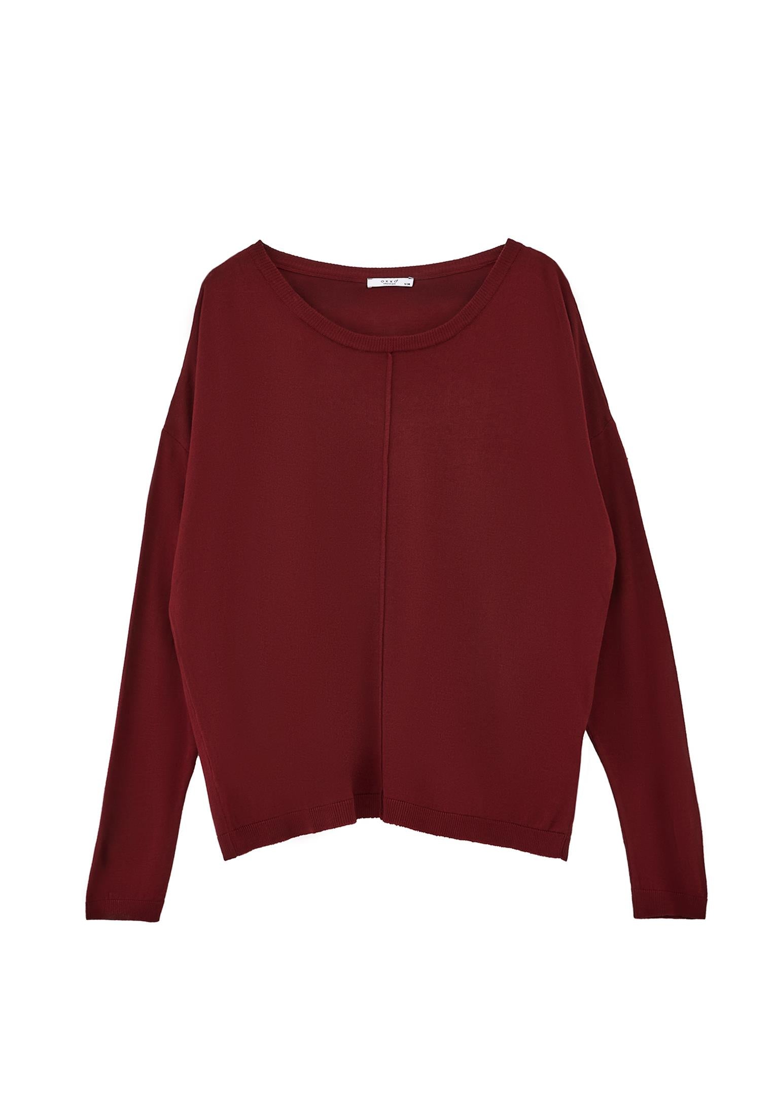 Winter Boat Neck Sweater - CABERNET