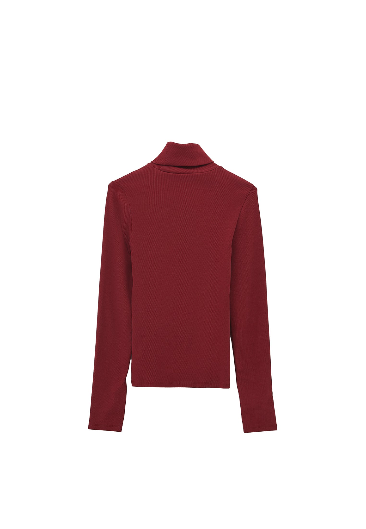 Turtleneck Long Sleeve Bodycon Top - CABERNET