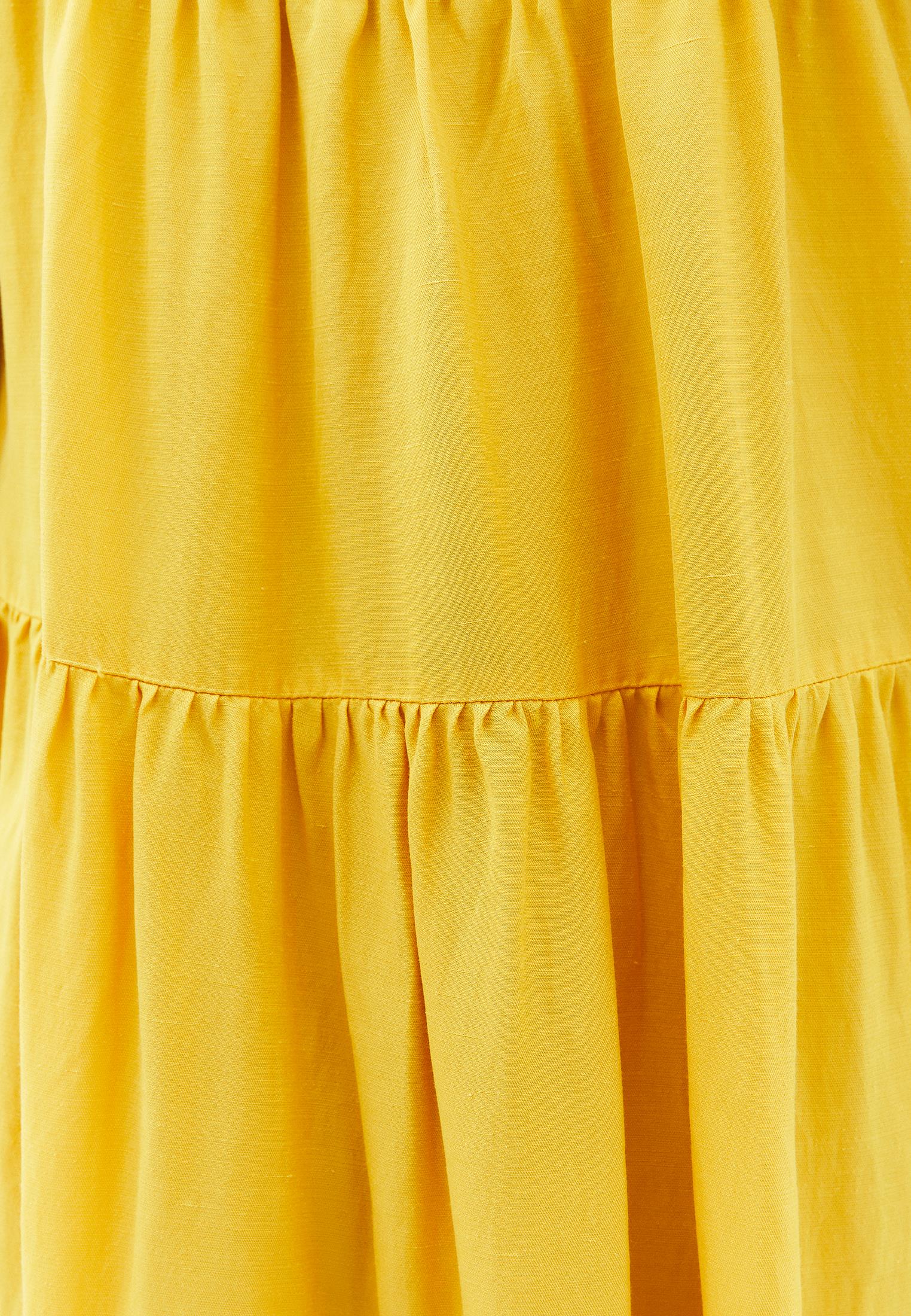 Square Neck Linen Dress - CALENDULA
