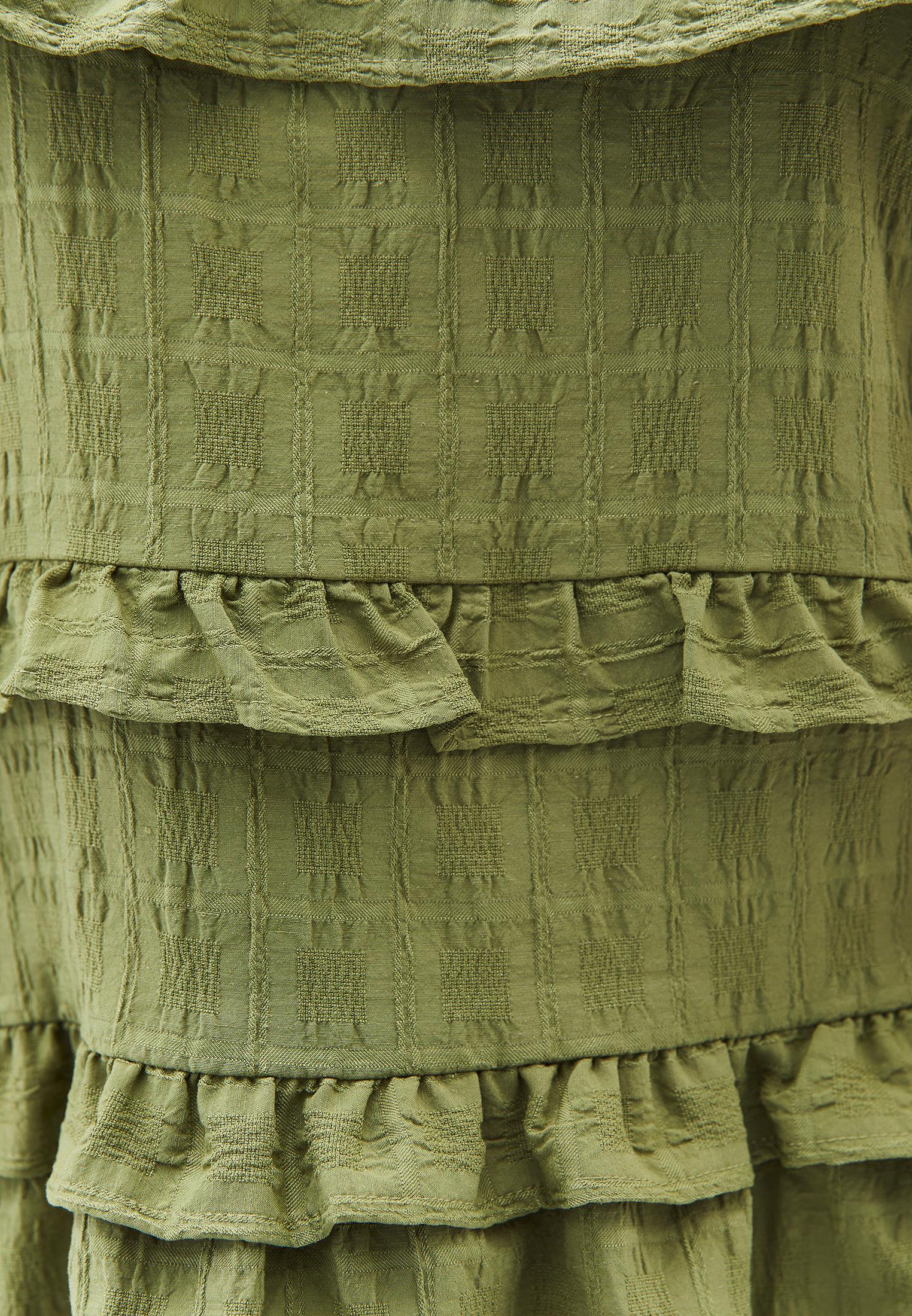 Jacquard V Neck Blouse - CALLISTE GREEN