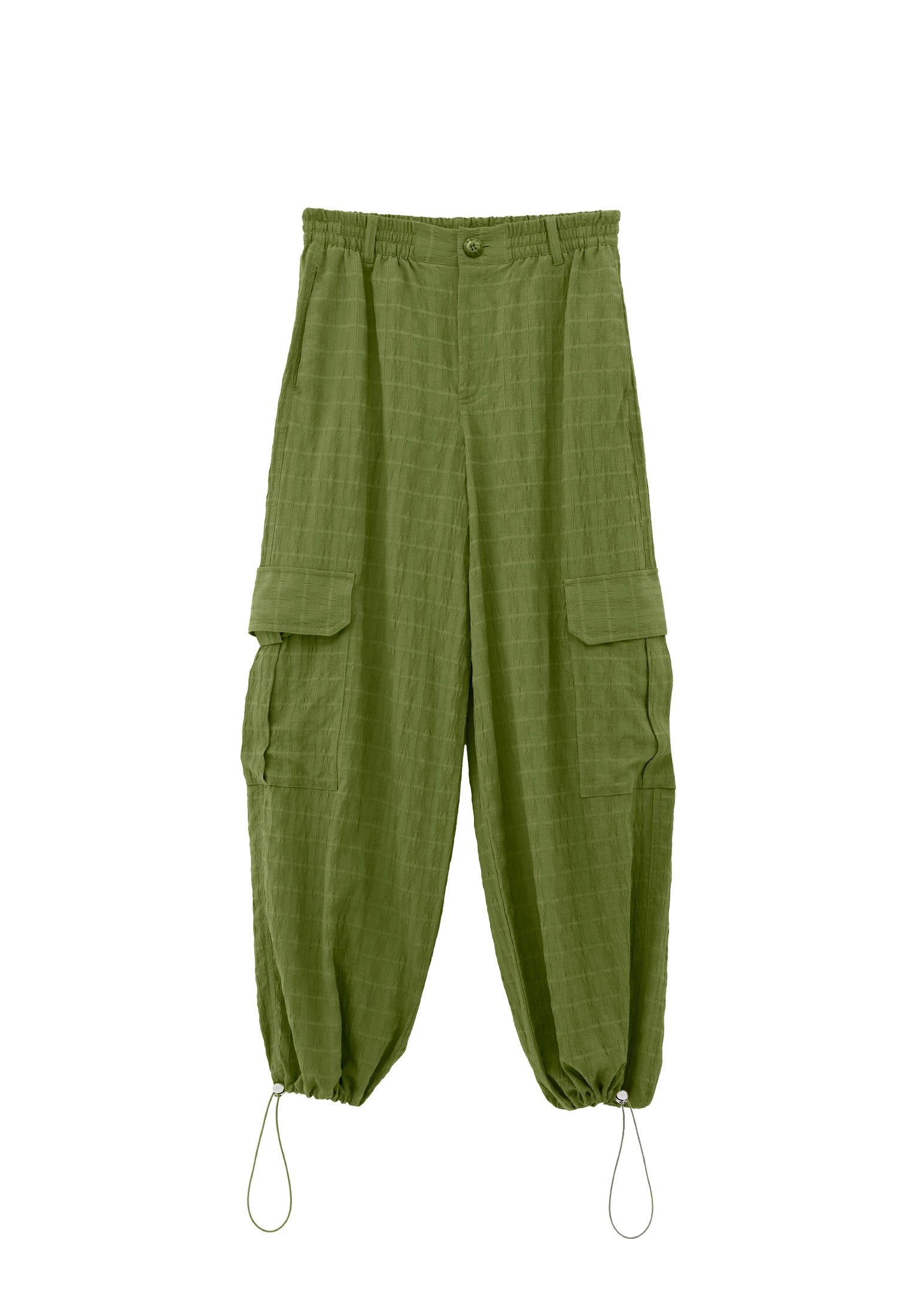 High Waist Jacquard Trousers - CALLISTE GREEN