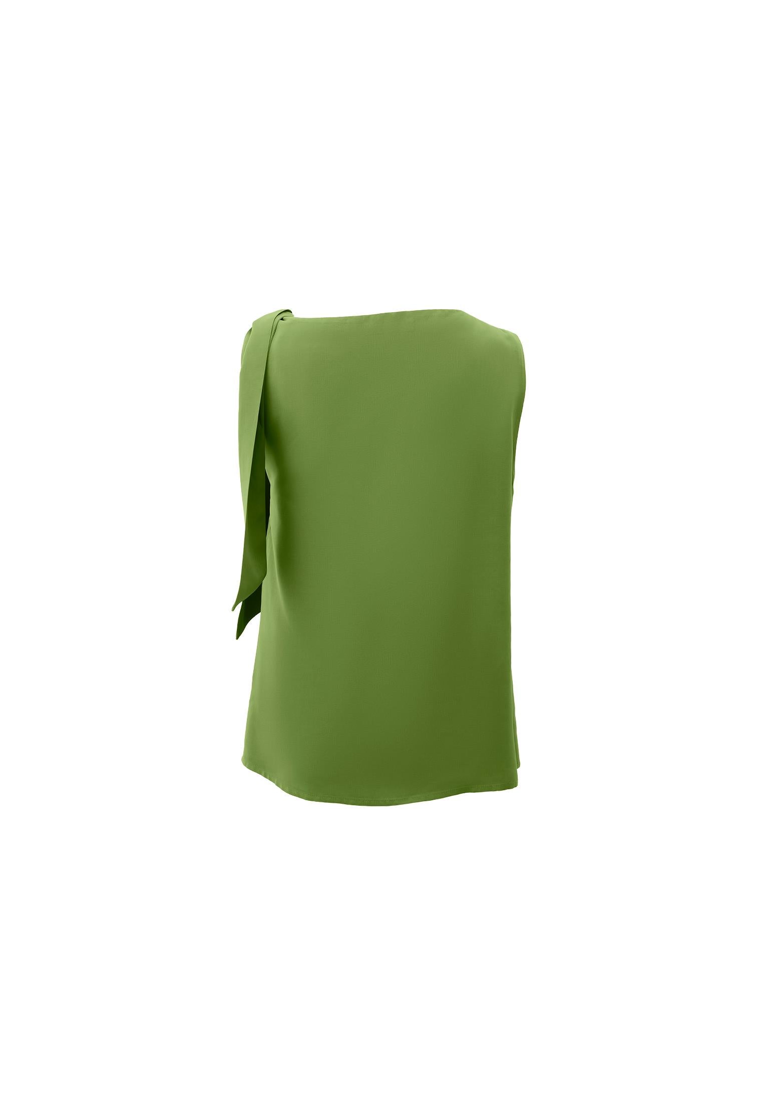 Sleeveless Boat Neck Blouse - CALLISTE GREEN