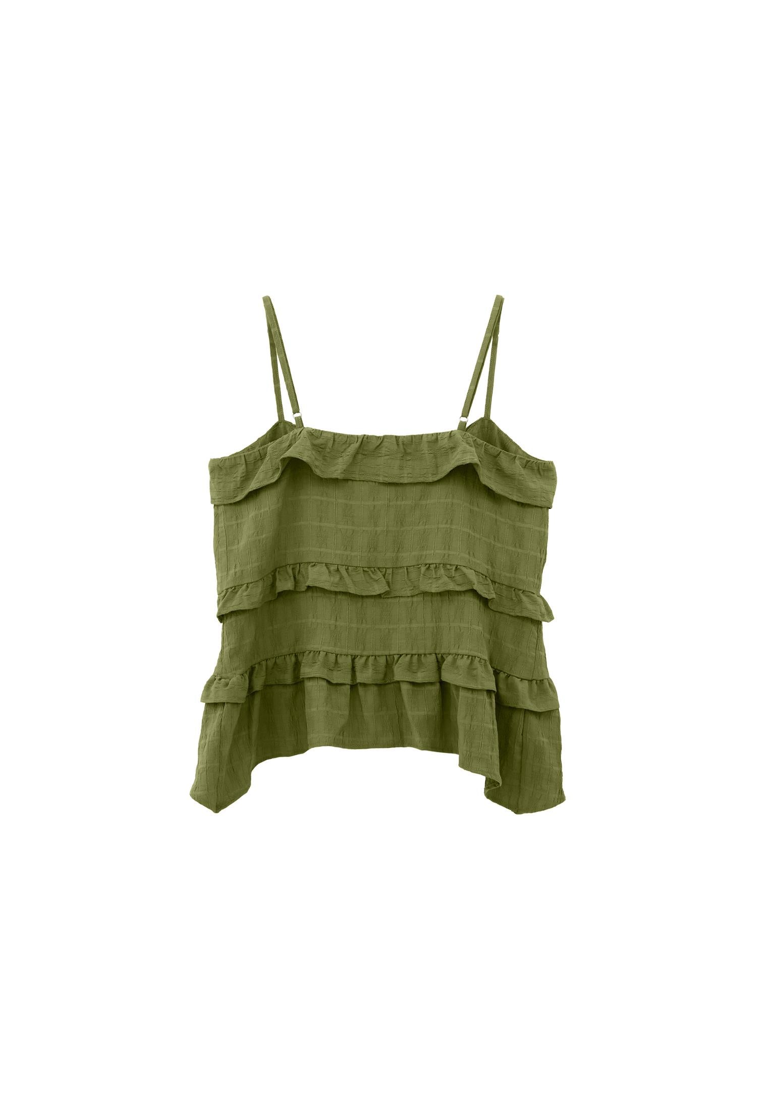 Jacquard V Neck Blouse - CALLISTE GREEN