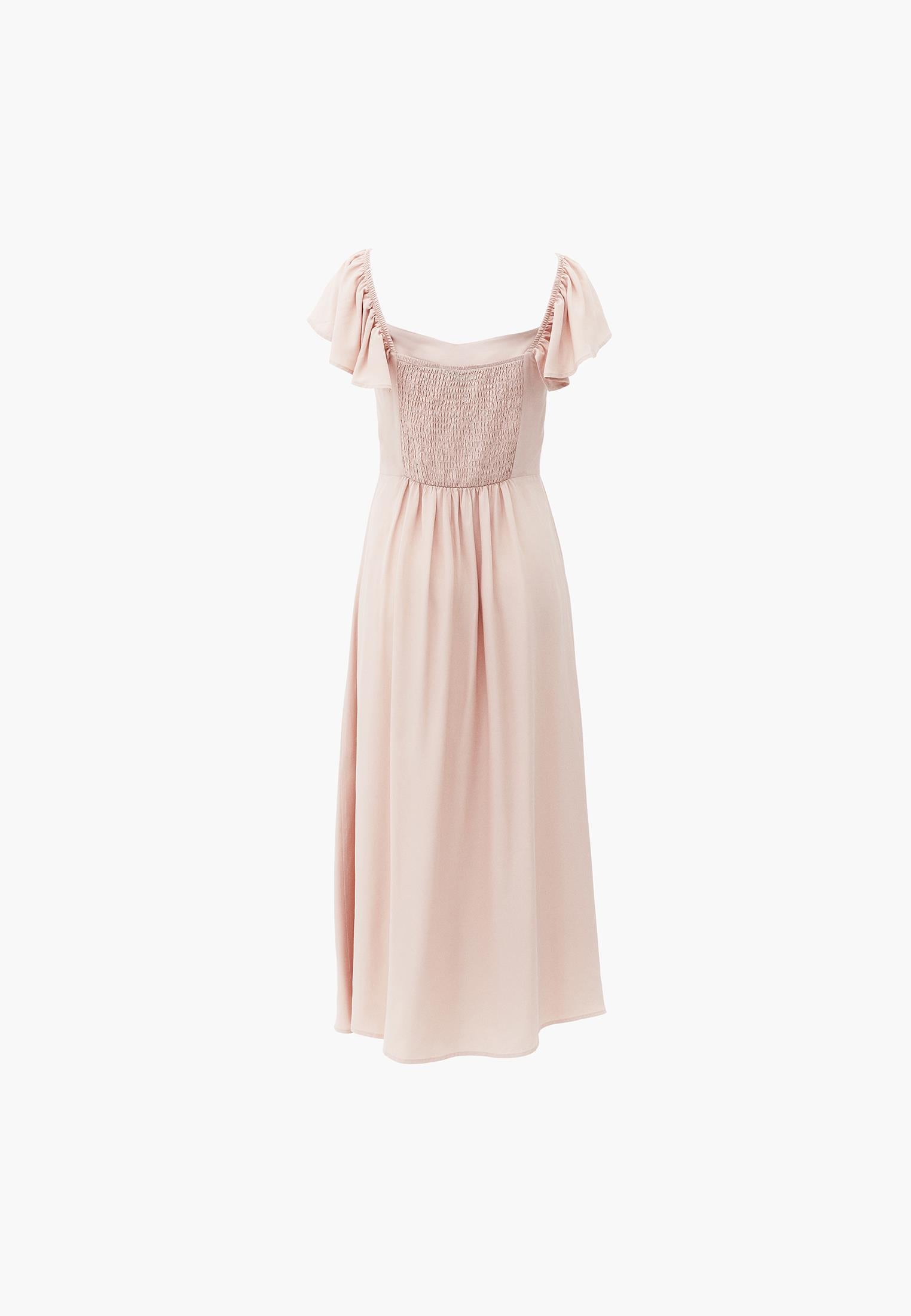 Sweetheart Neckline Midi Dress - CAMEO ROSE