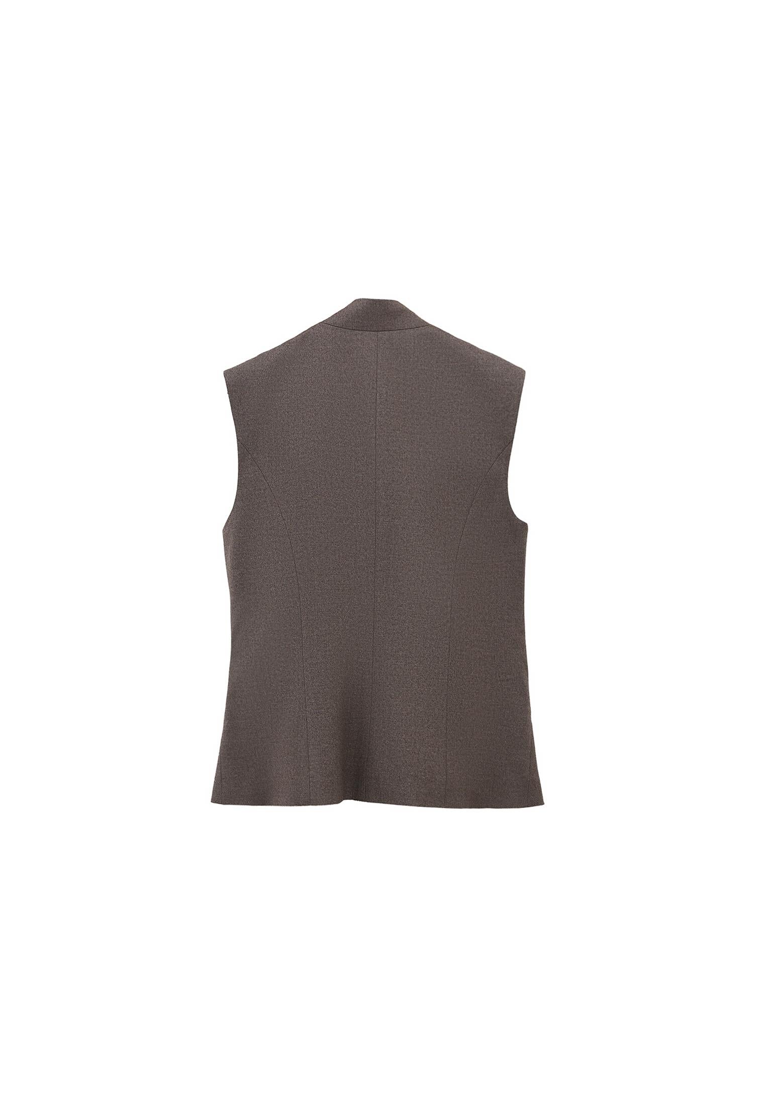 Asymmetrical Midi Vest - CARAFE MELANGE
