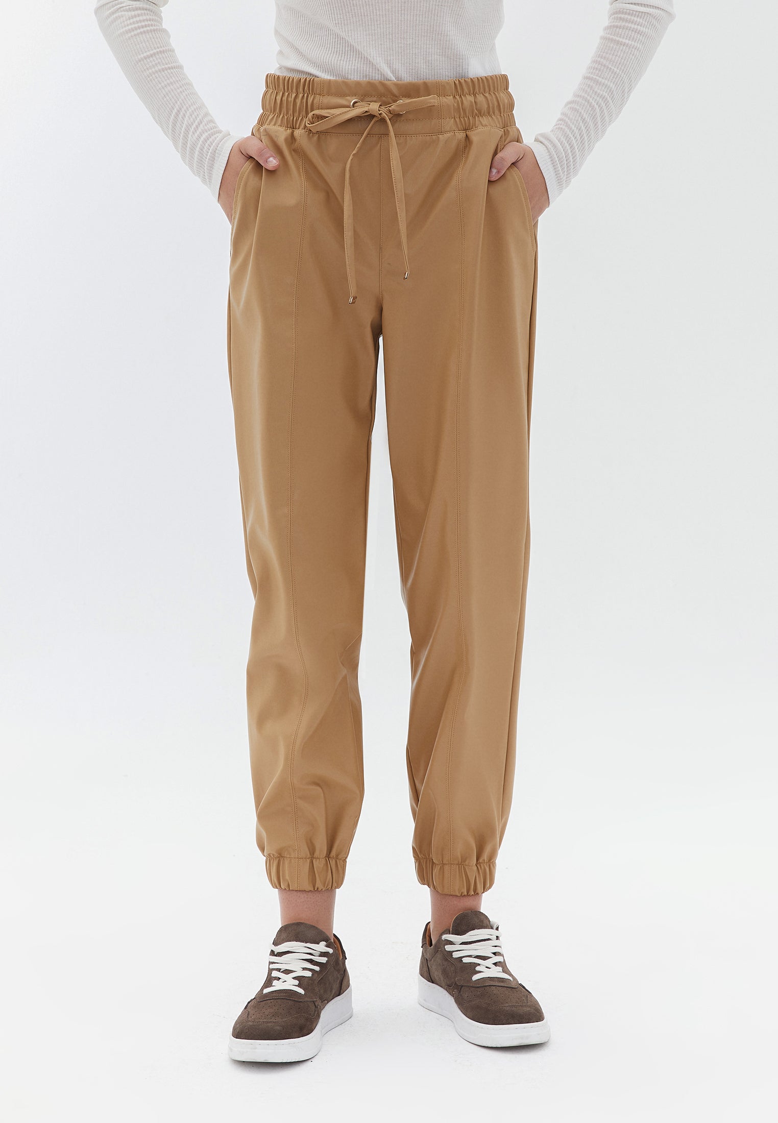 High Waist Cut Jogger Pants - CARTOUCHE