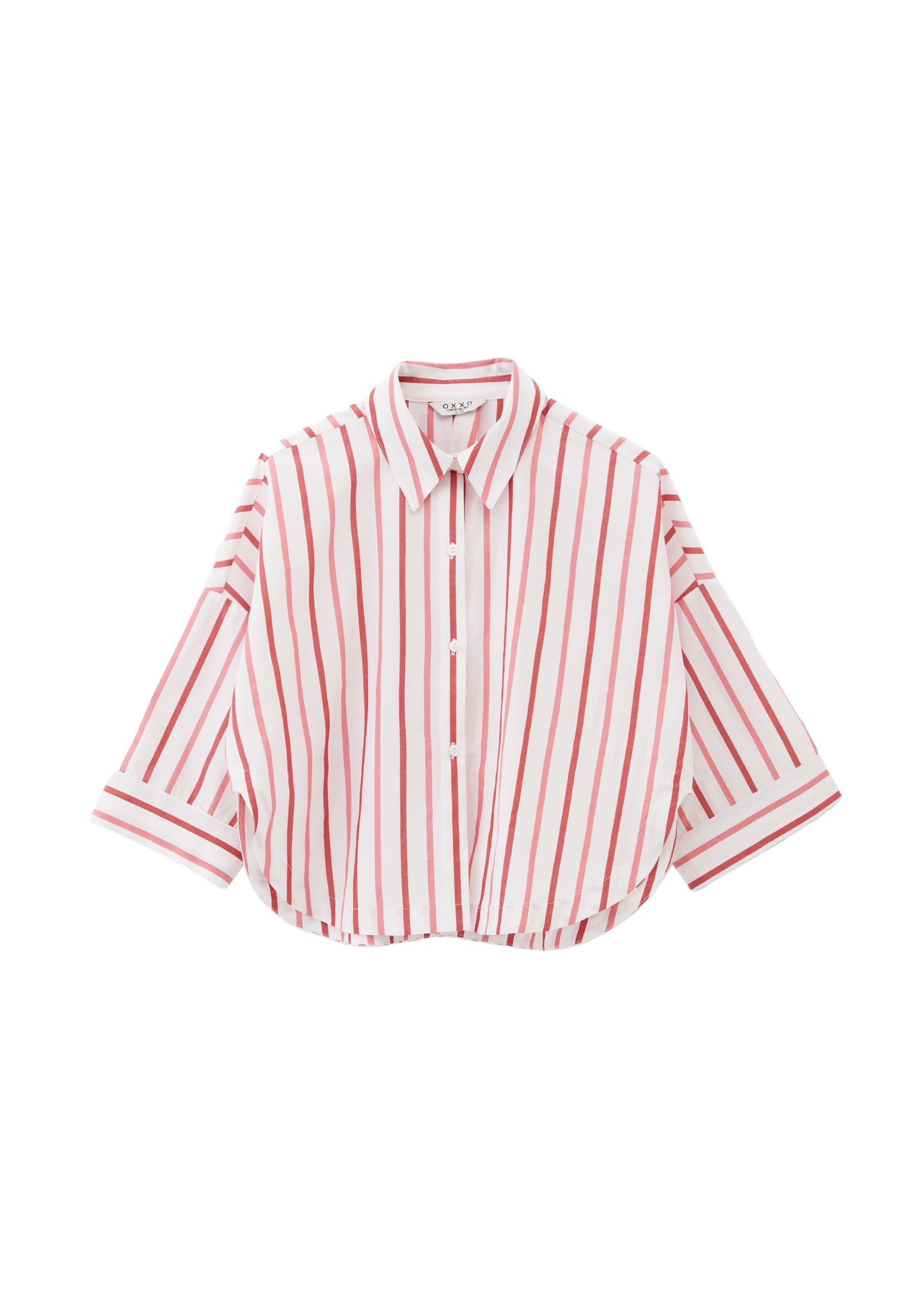 Tied Short Shirt - CAYENNE COMB STRIPE