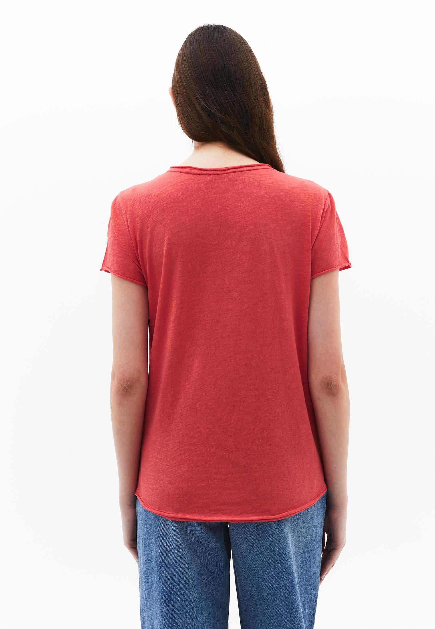 V Neck T-Shirt - CAYENNE
