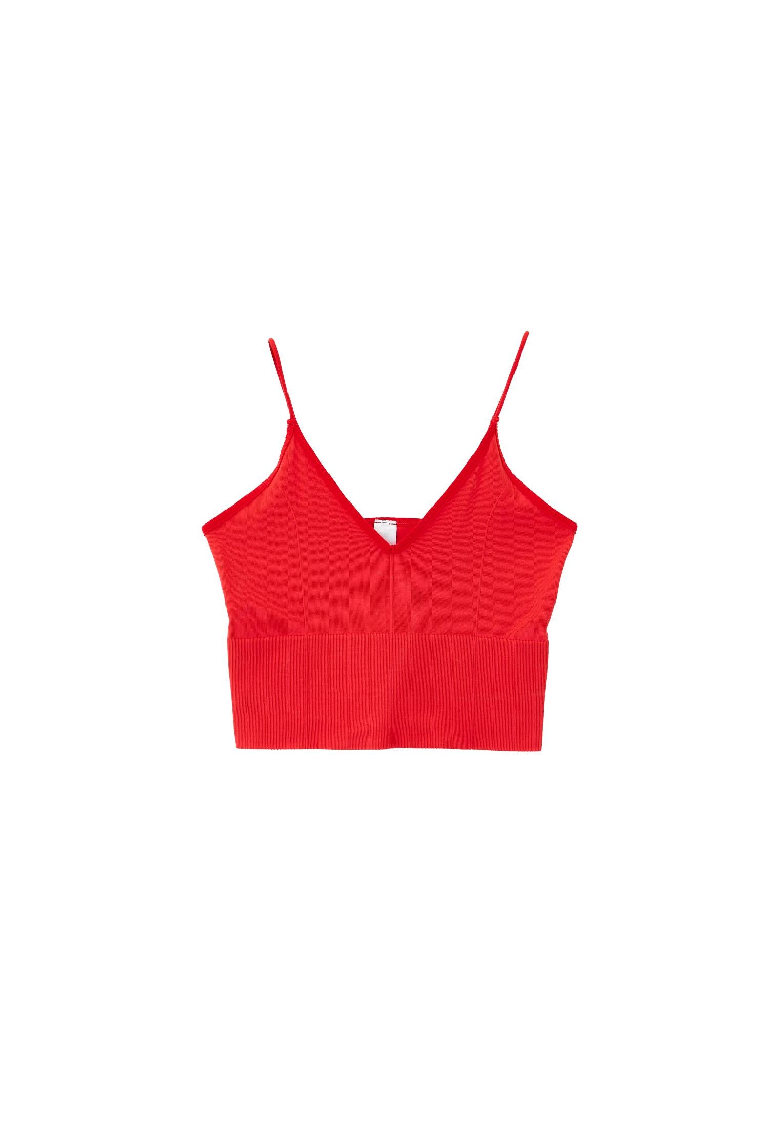 V Neck Tank Top - CAYENNE