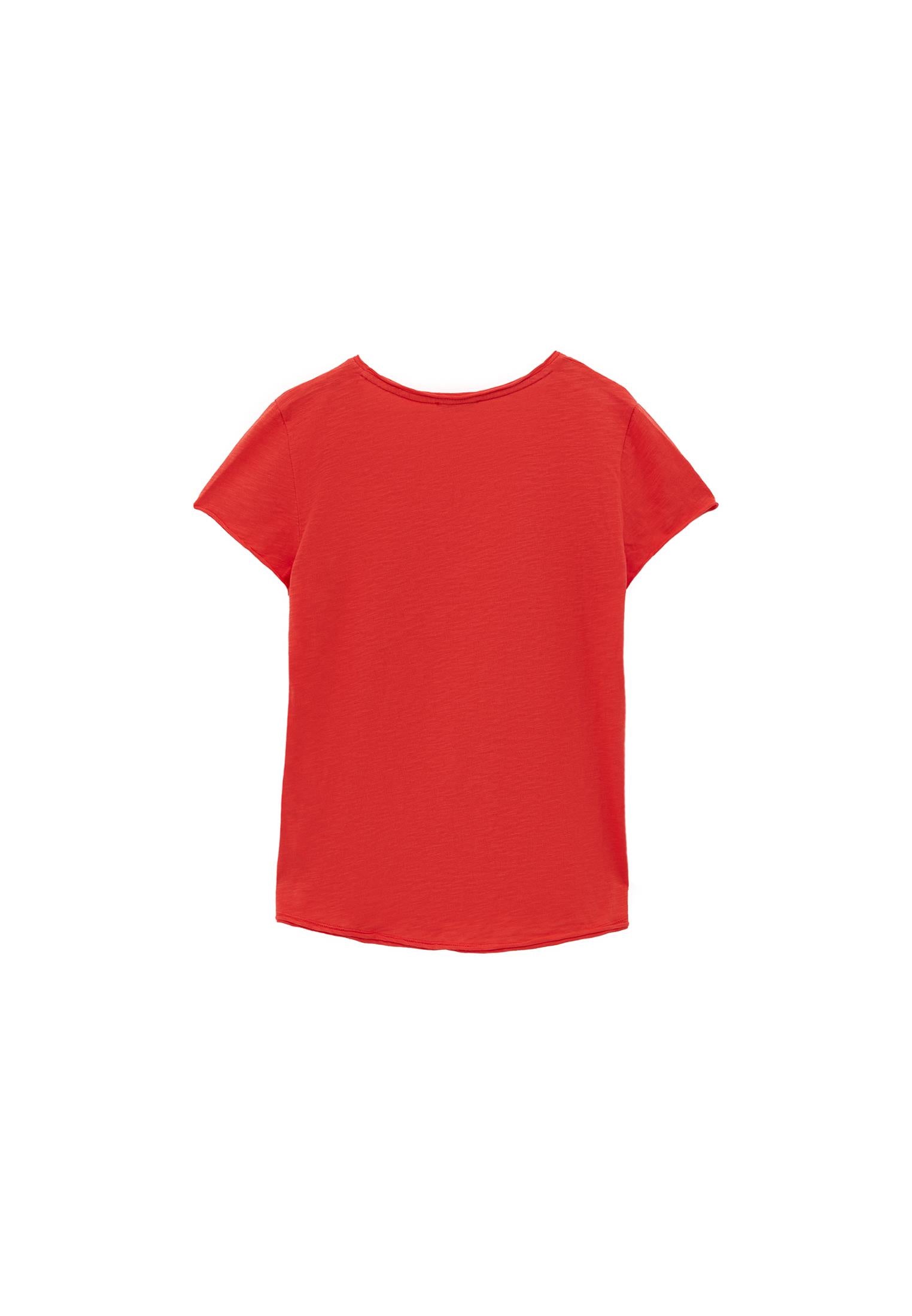 V Neck T-Shirt - CAYENNE