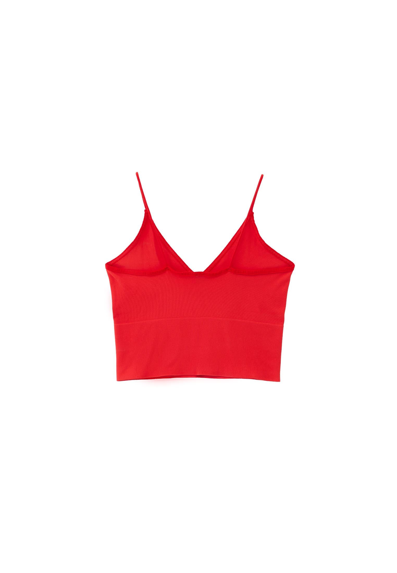 V Neck Tank Top - CAYENNE