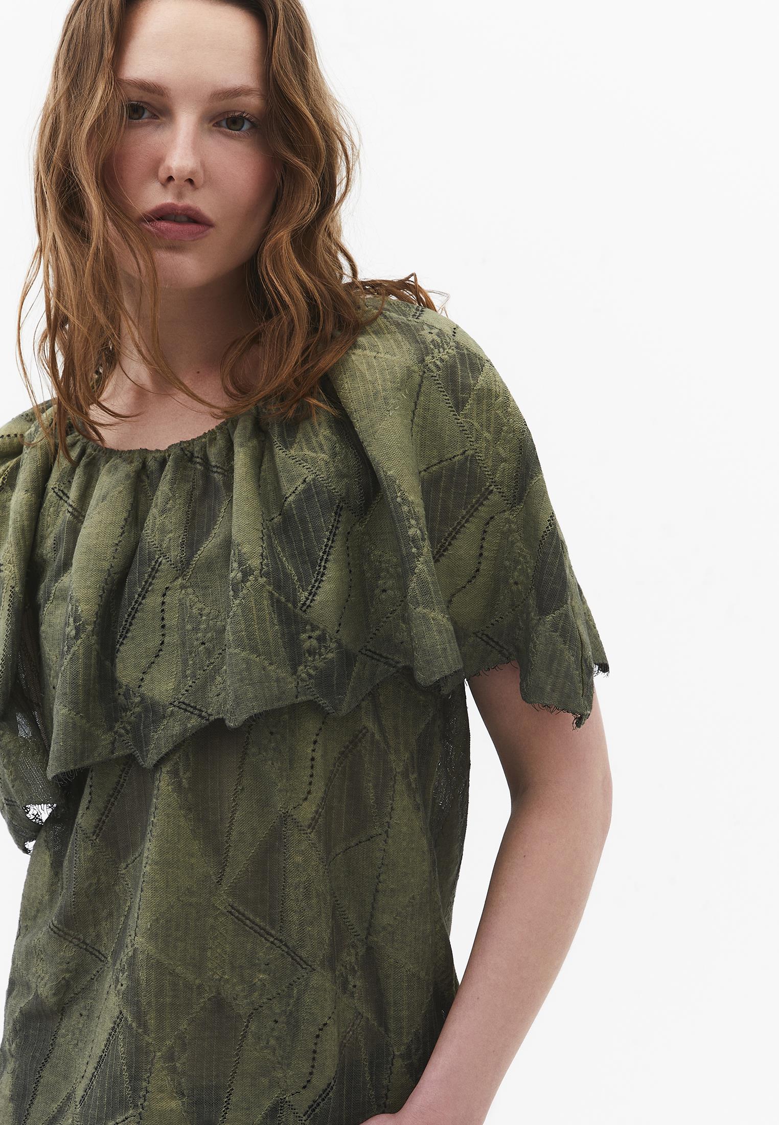 Sleeveless Blouse With Boat Neck And Embroidery - CEDAR