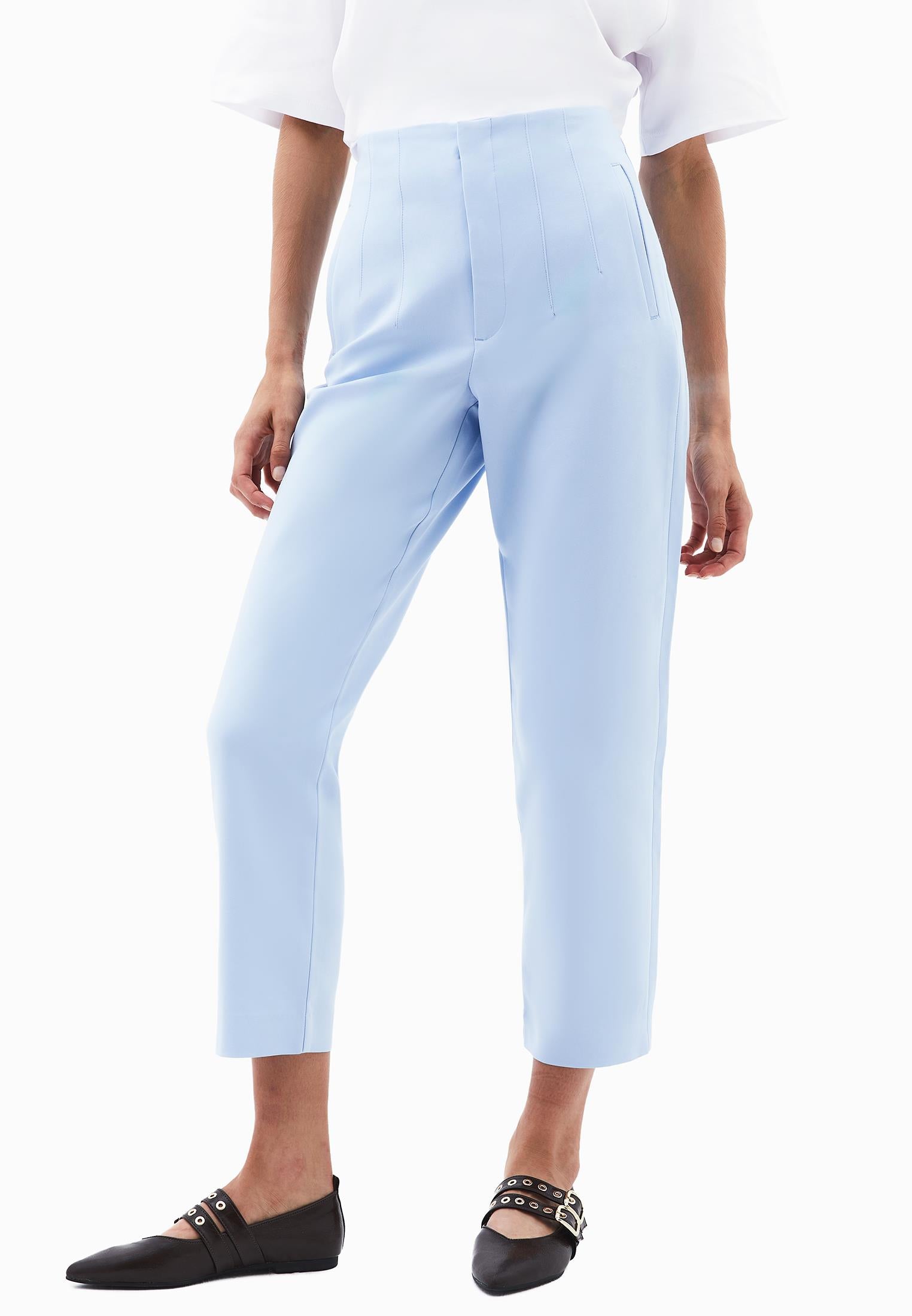 Ultra High Waist Carrot Pants - CHAMBRAY BLUE
