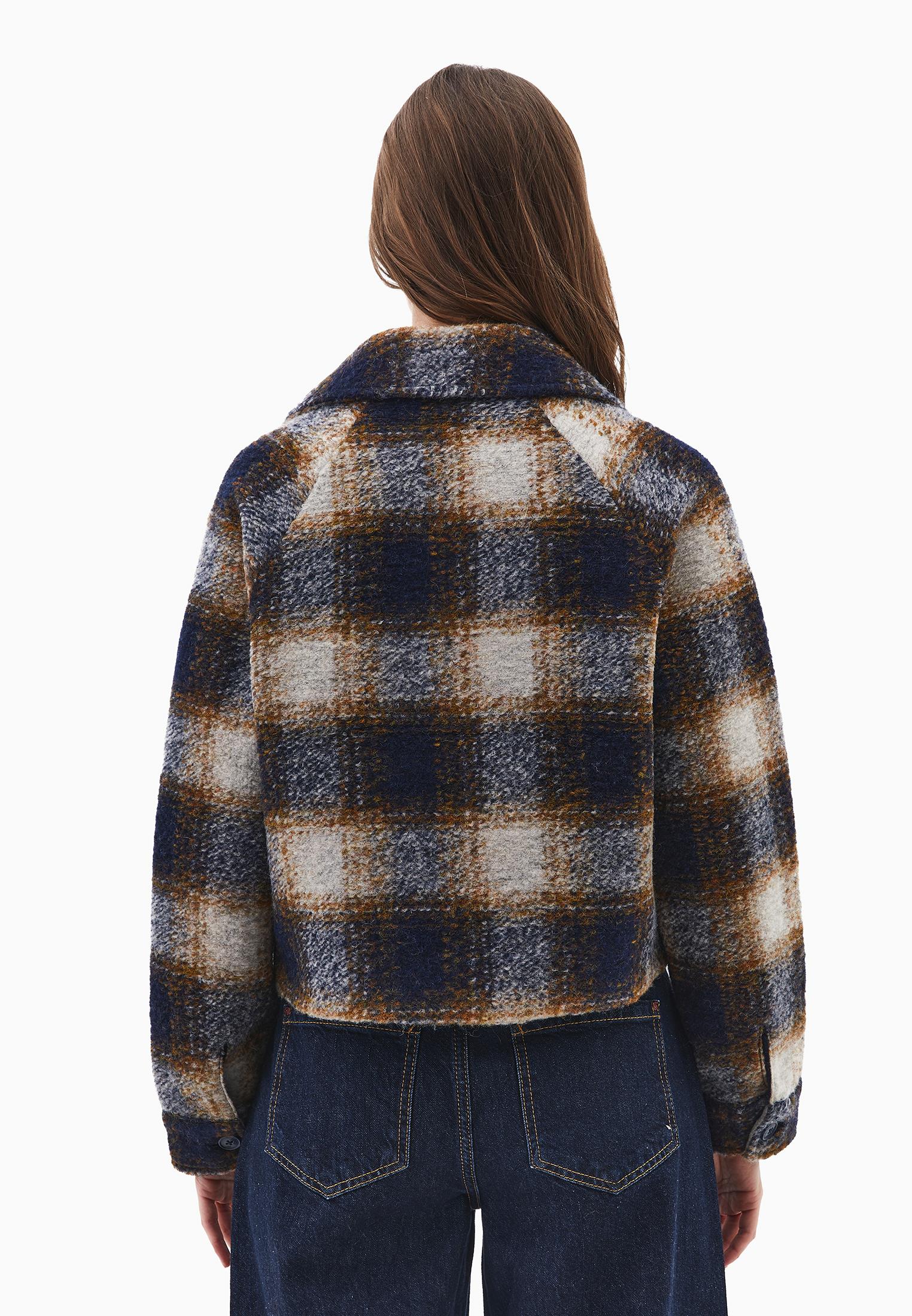 Double Breasted Checked Blazer With Long Sleeves - CHECK COMB