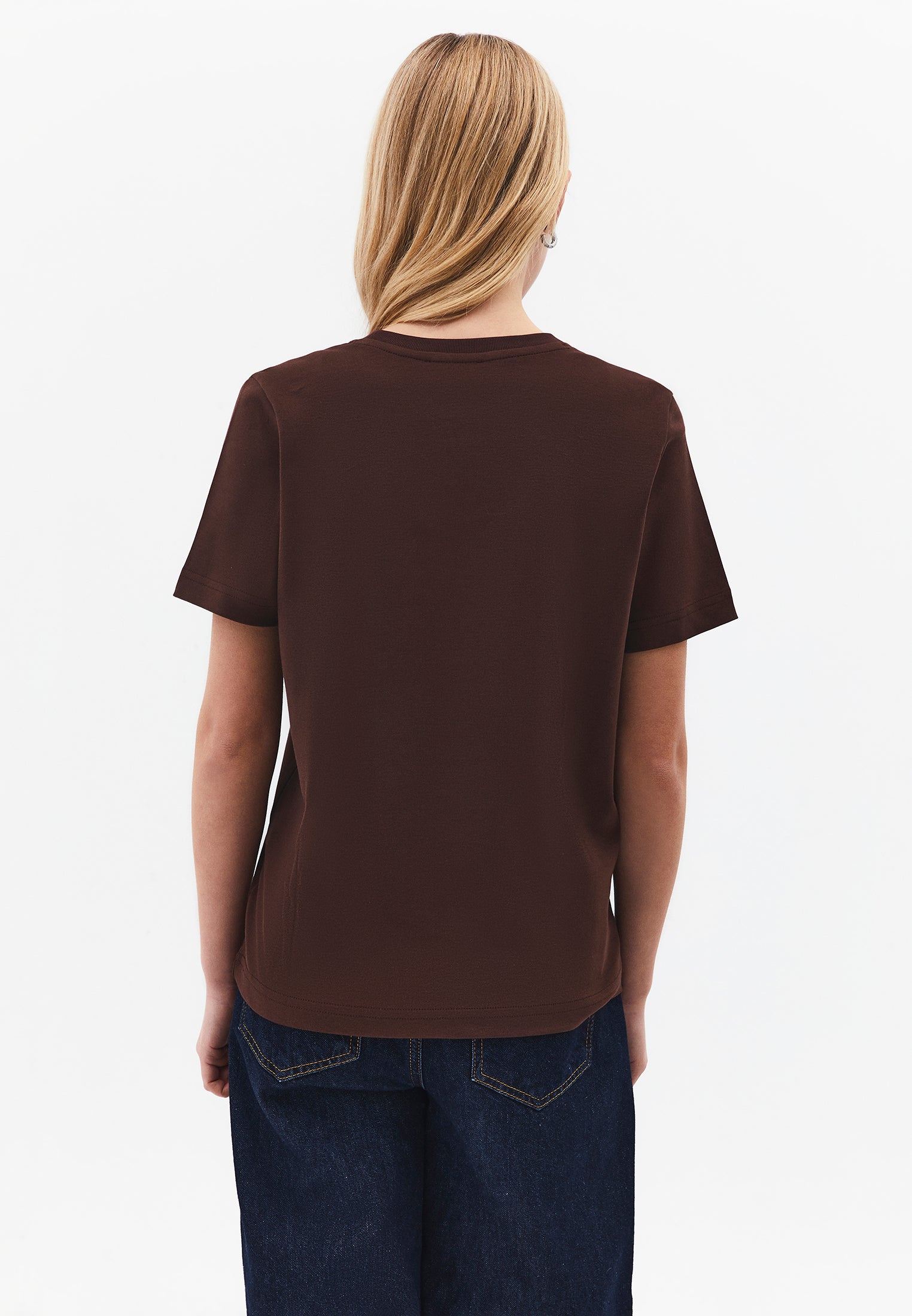 Crew Neck Loose Fit T-Shirt - CHICORY COFFEE
