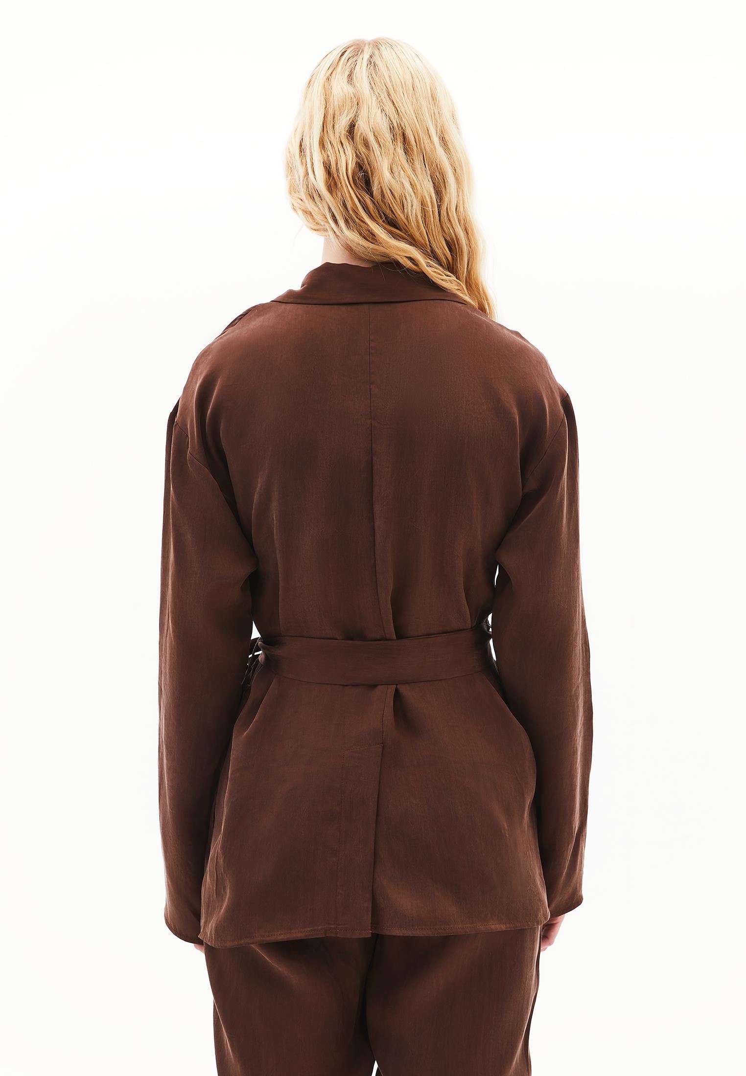Belted Blazer Jacket - CHICORY COFFEE