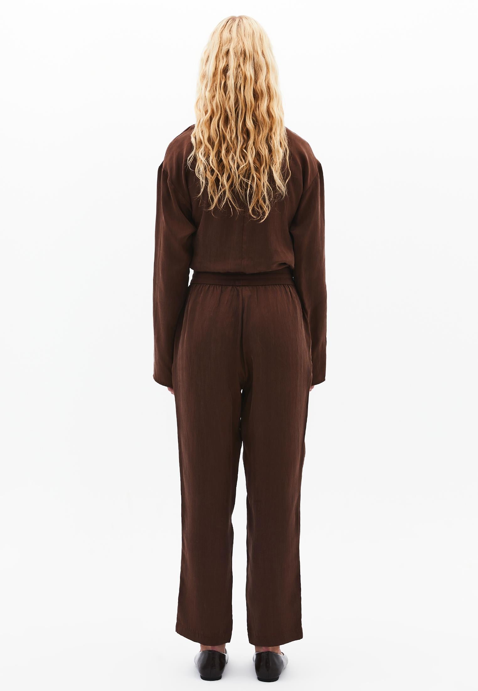 Tencel Tie Waist Pants - CHICORY COFFEE