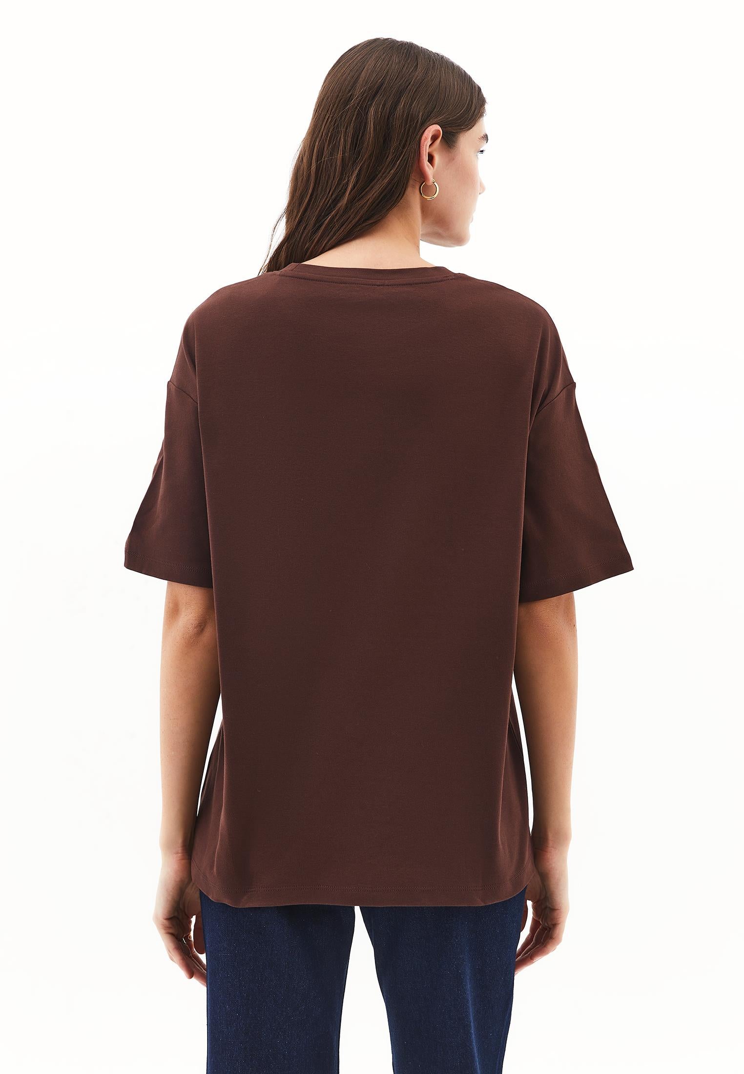 Oversize Cotton T-Shirt - CHICORY COFFEE
