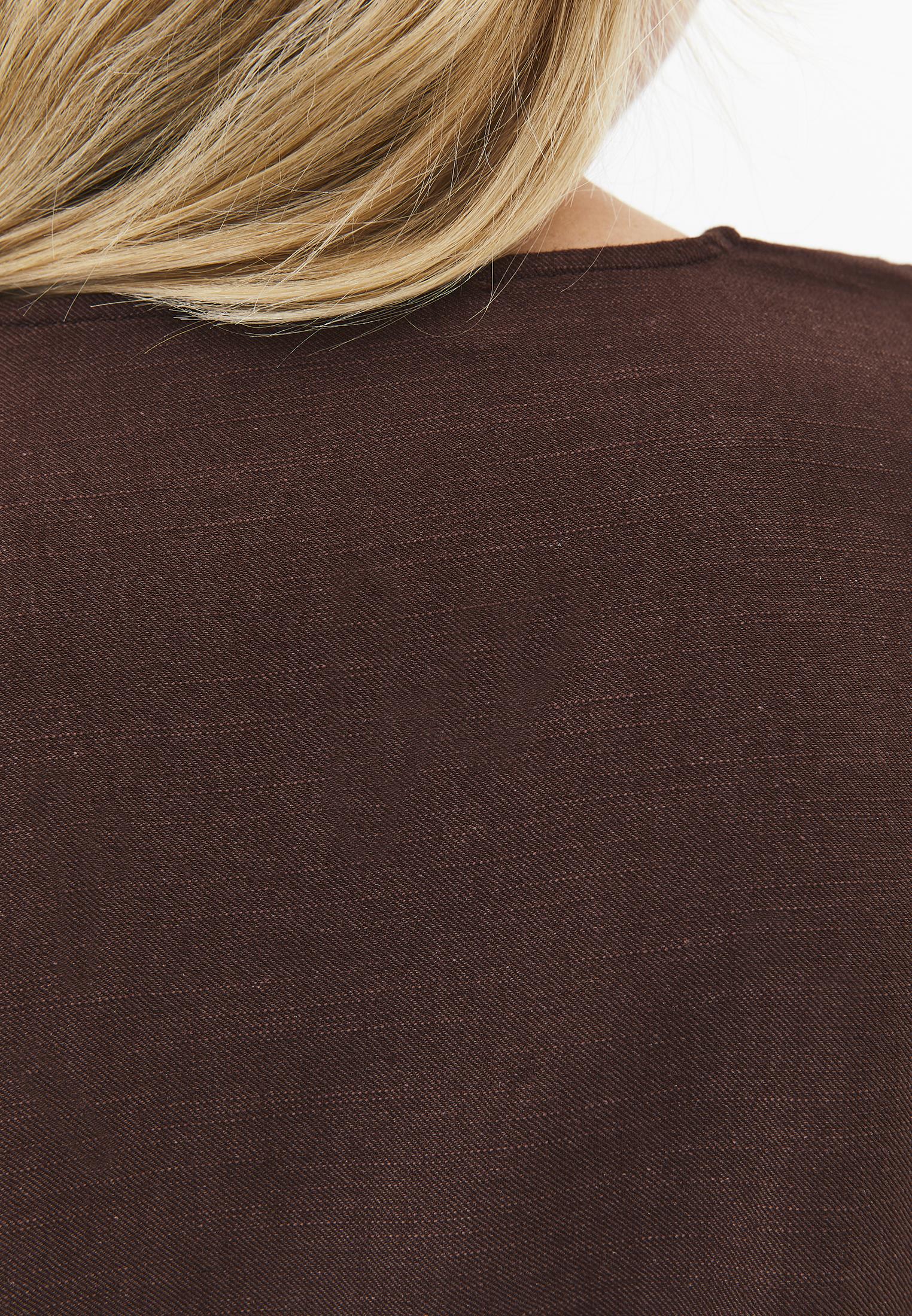 V Neck Button Detailed Blouse - CHICORY COFFEE