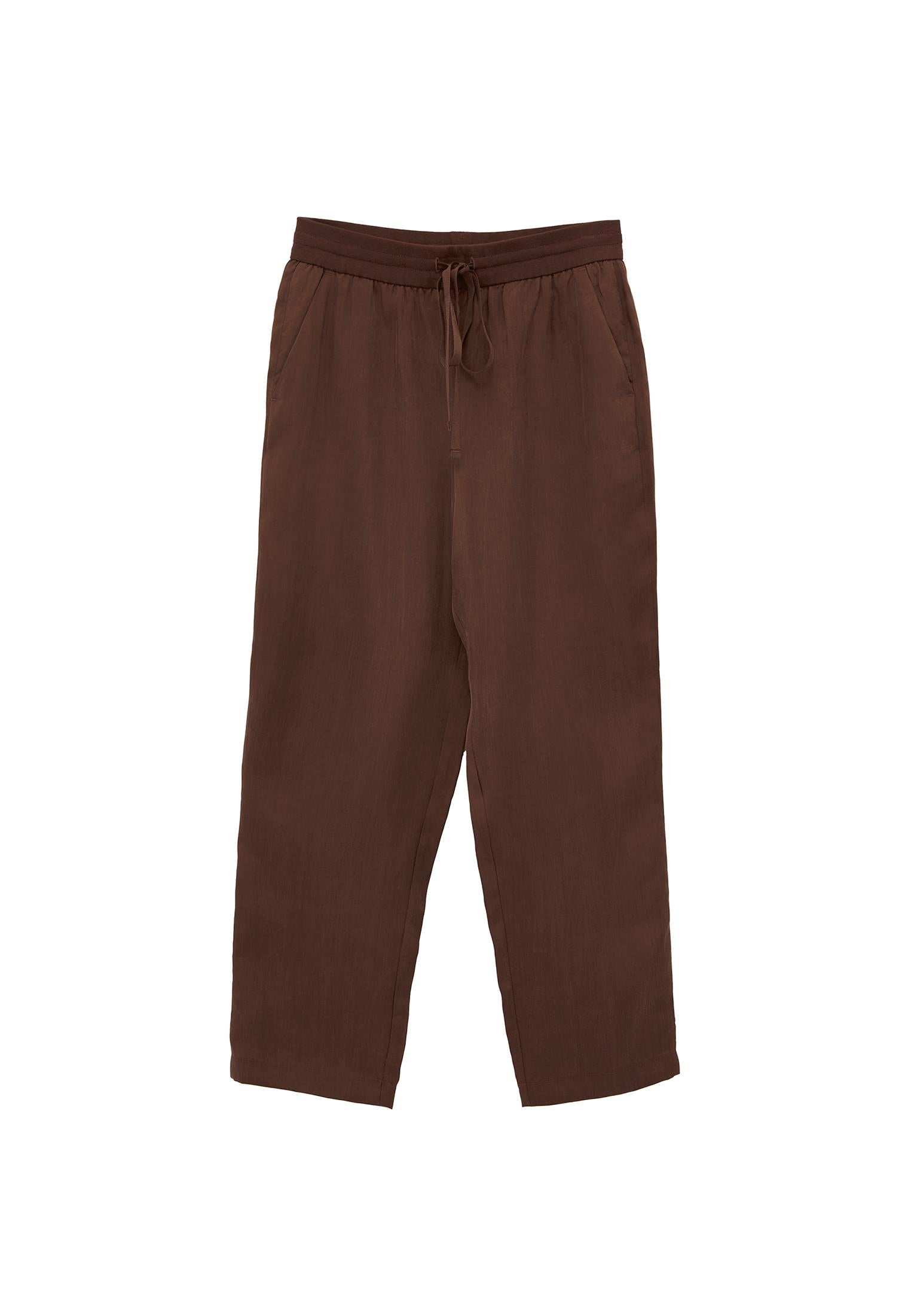 Tencel Tie Waist Pants - CHICORY COFFEE